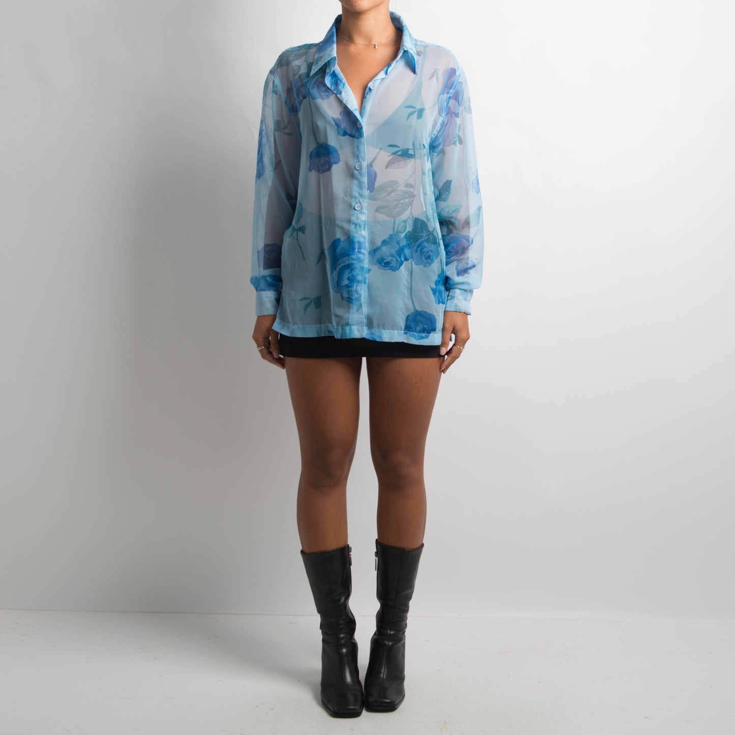 SHEER BLUE BLOUSE