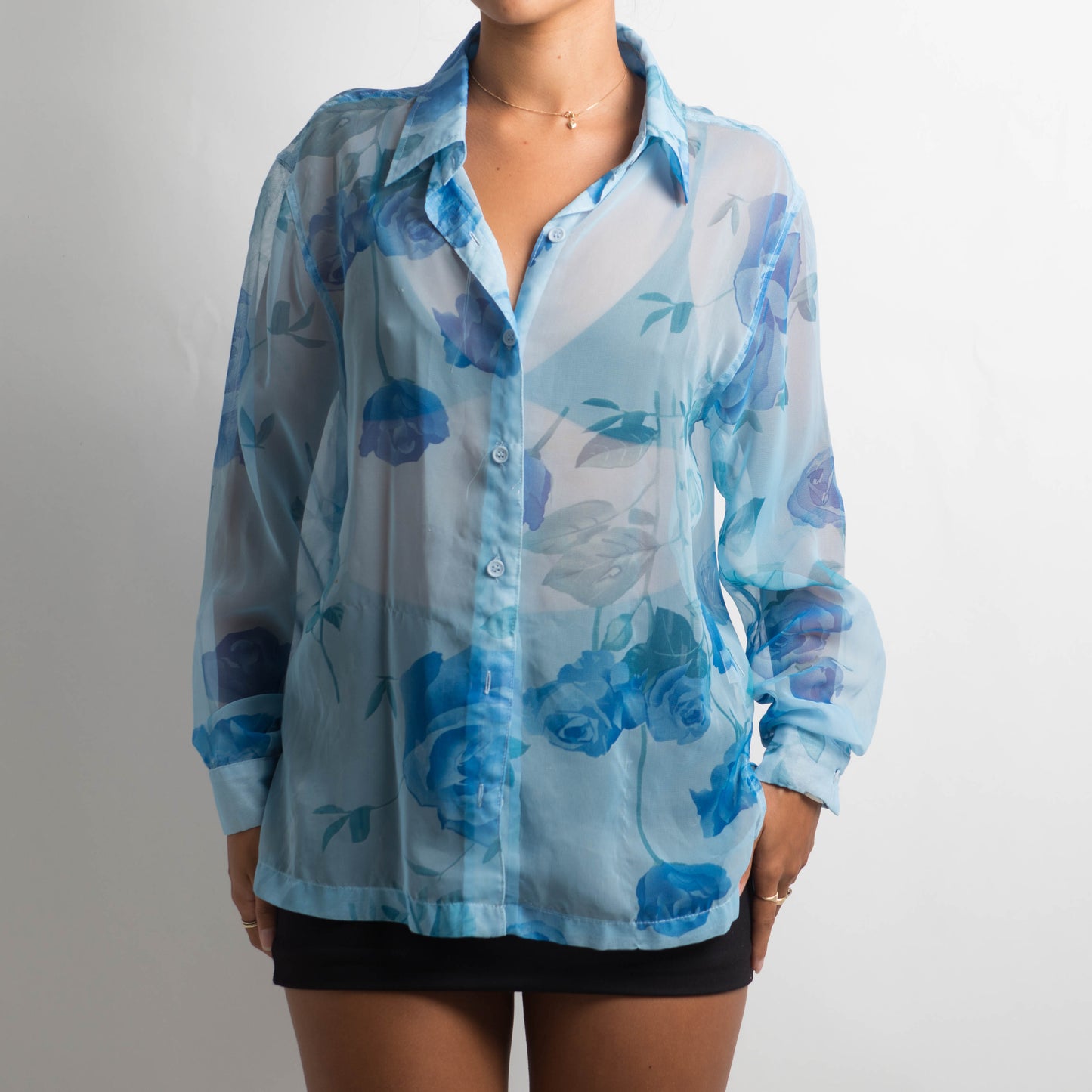 SHEER BLUE BLOUSE
