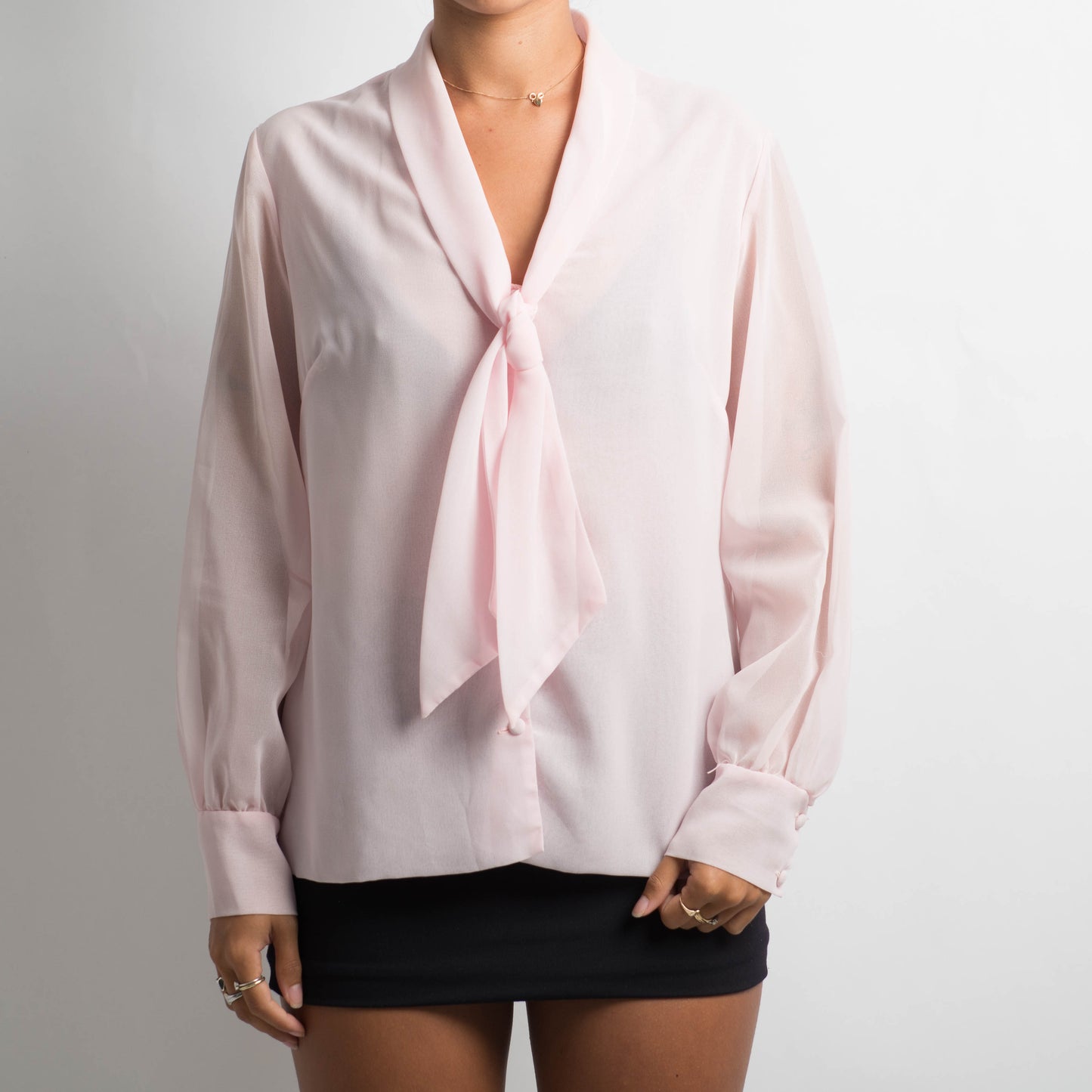 PALE PINK SHEER BLOUSE