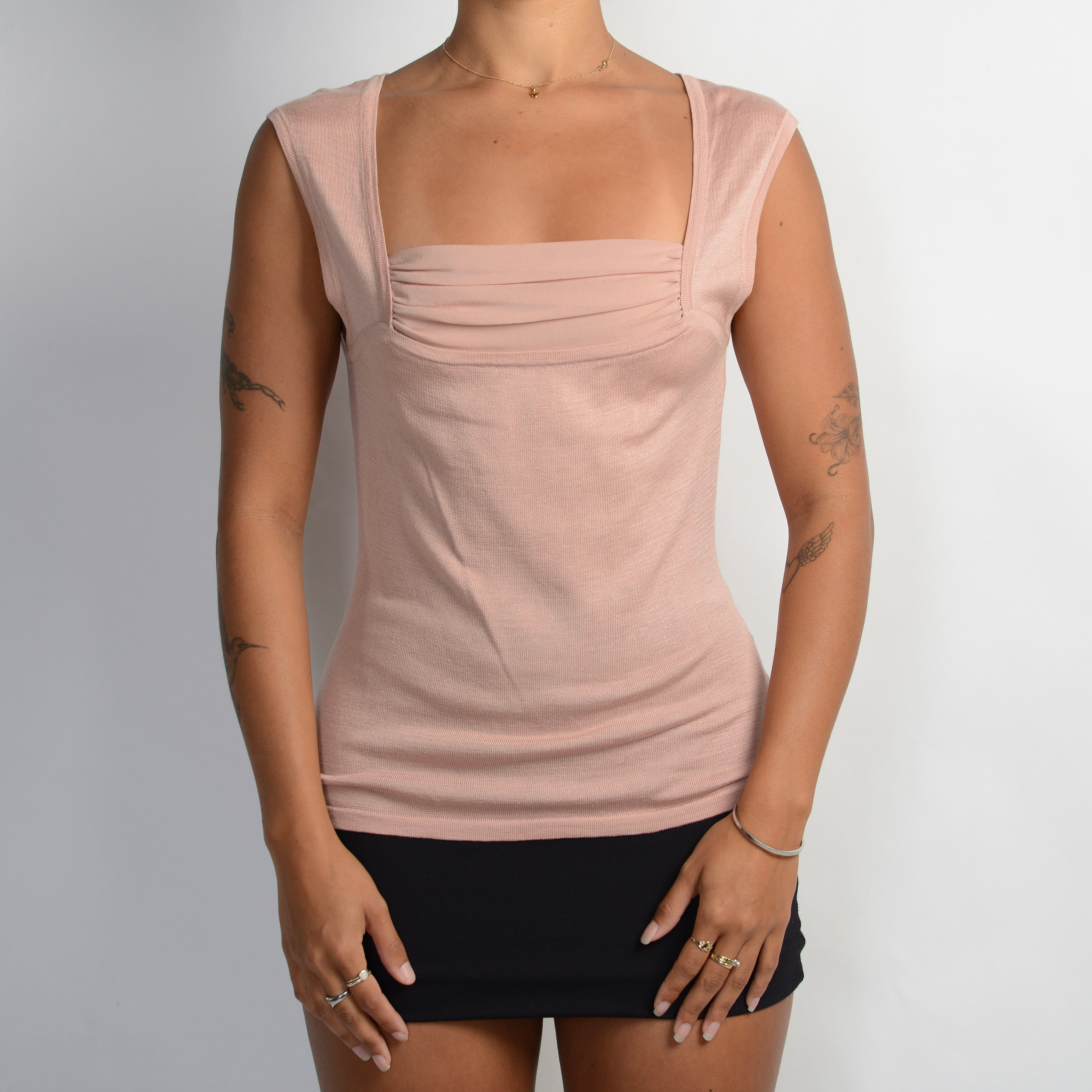 PINK SILK KNIT TOP