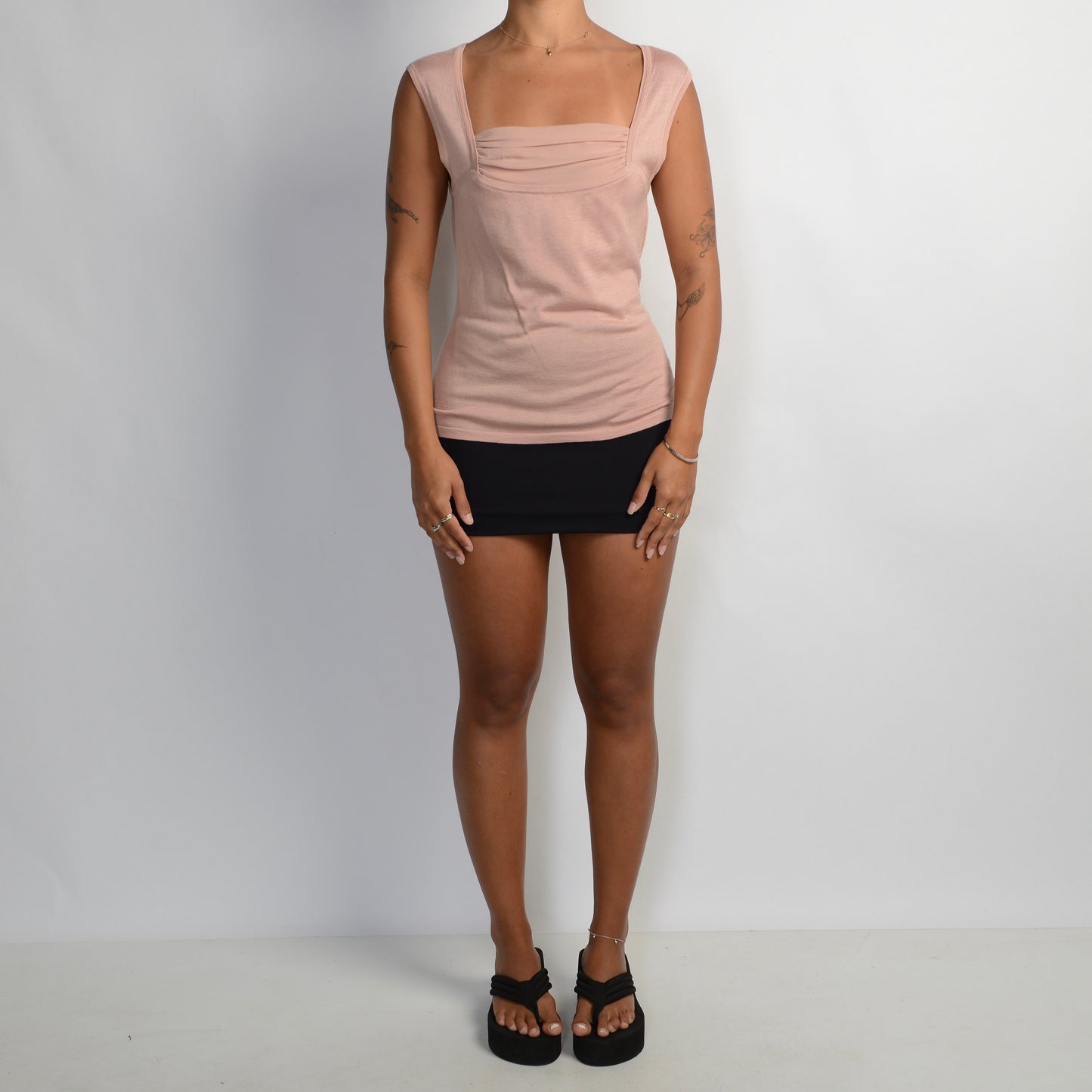 PINK SILK KNIT TOP