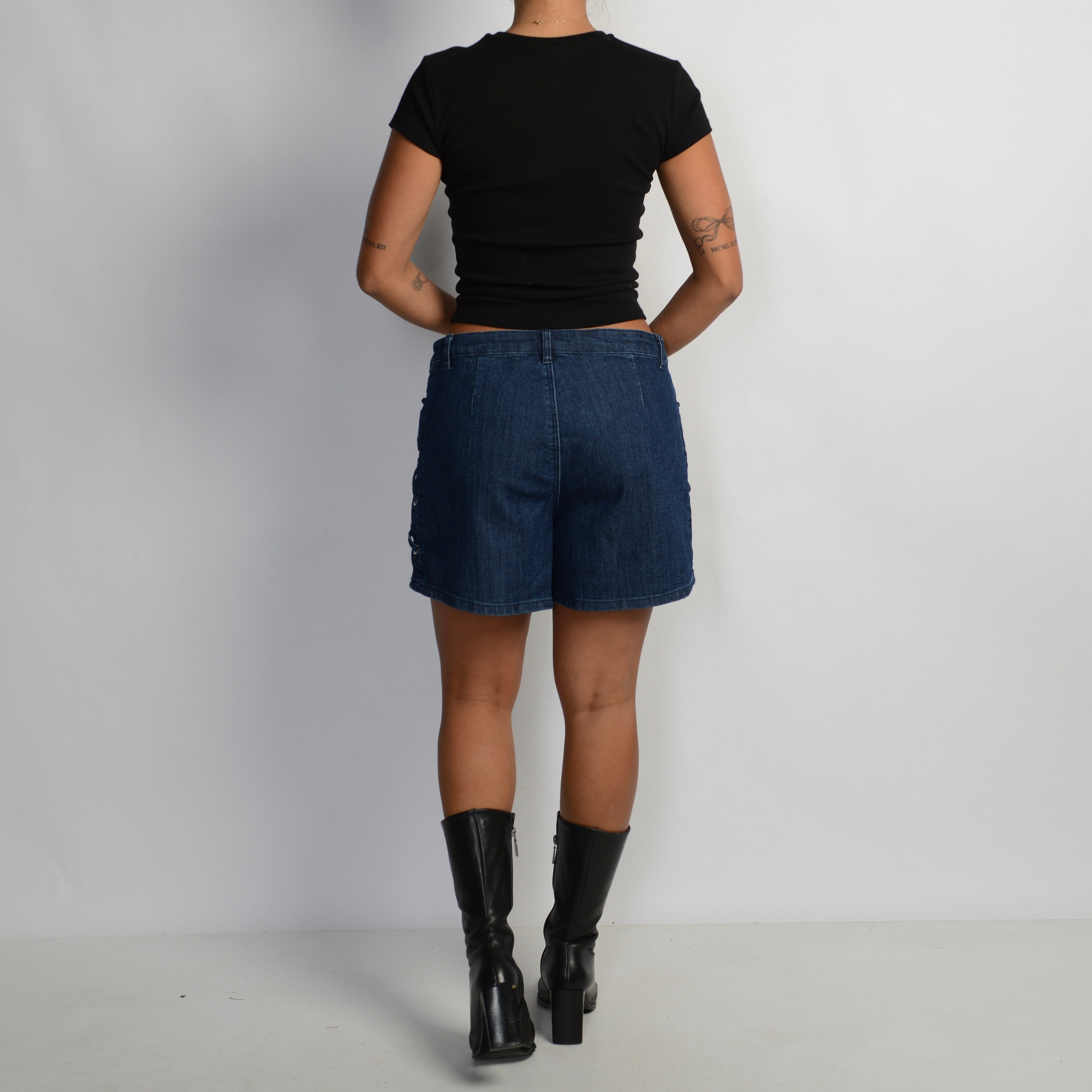 DARK DENIM SHORTS