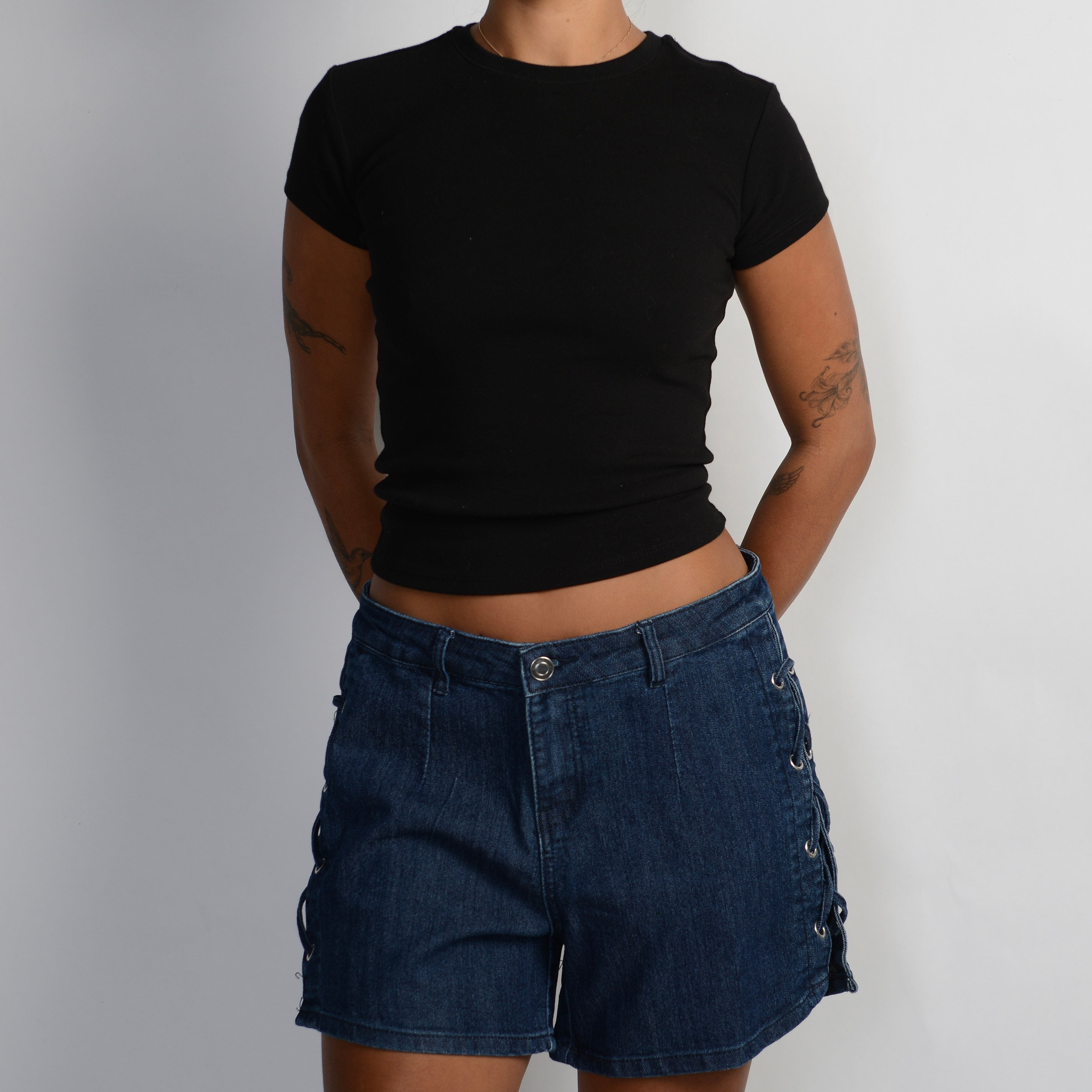 DARK DENIM SHORTS