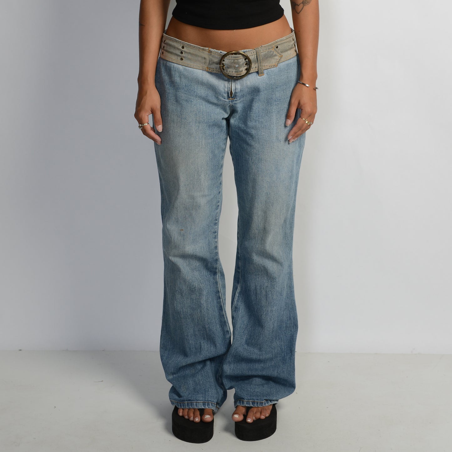 DENIM FLARED JEANS