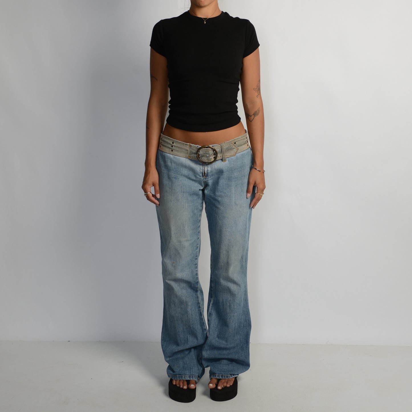 DENIM FLARED JEANS