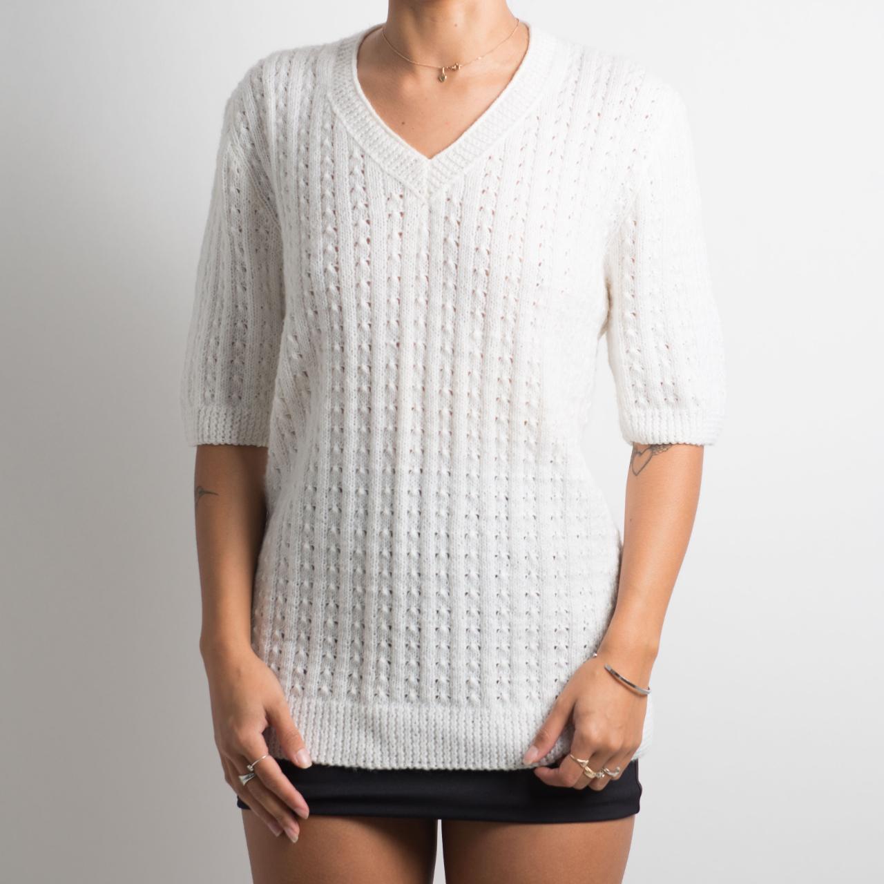 SHORT SLEEVE KNIT TOP