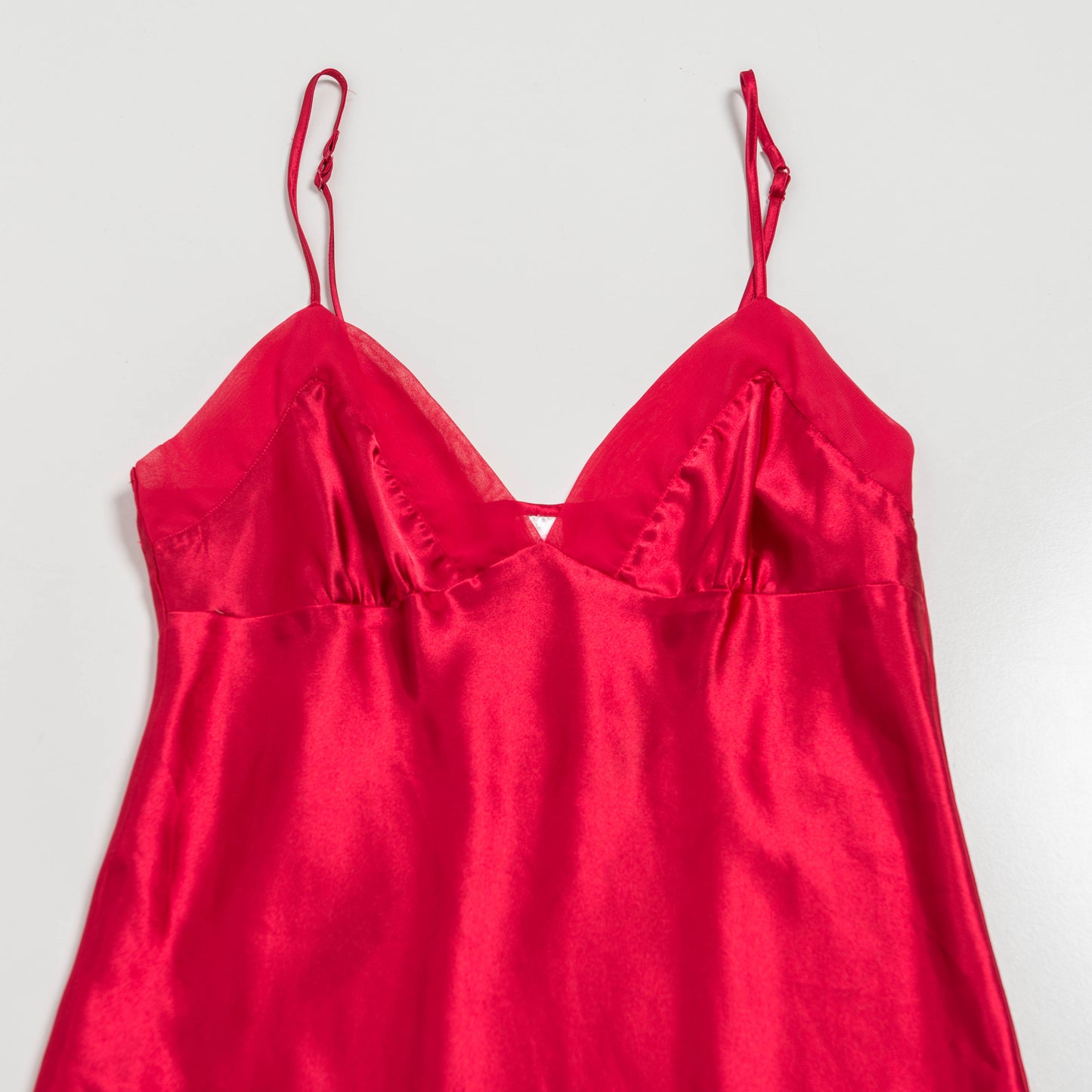 RED SATIN SLIP DRESS