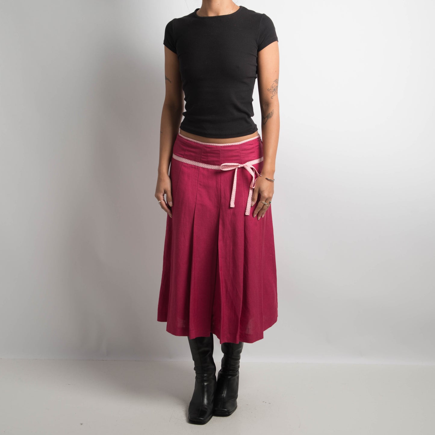 PINK RIBBON MIDI SKIRT