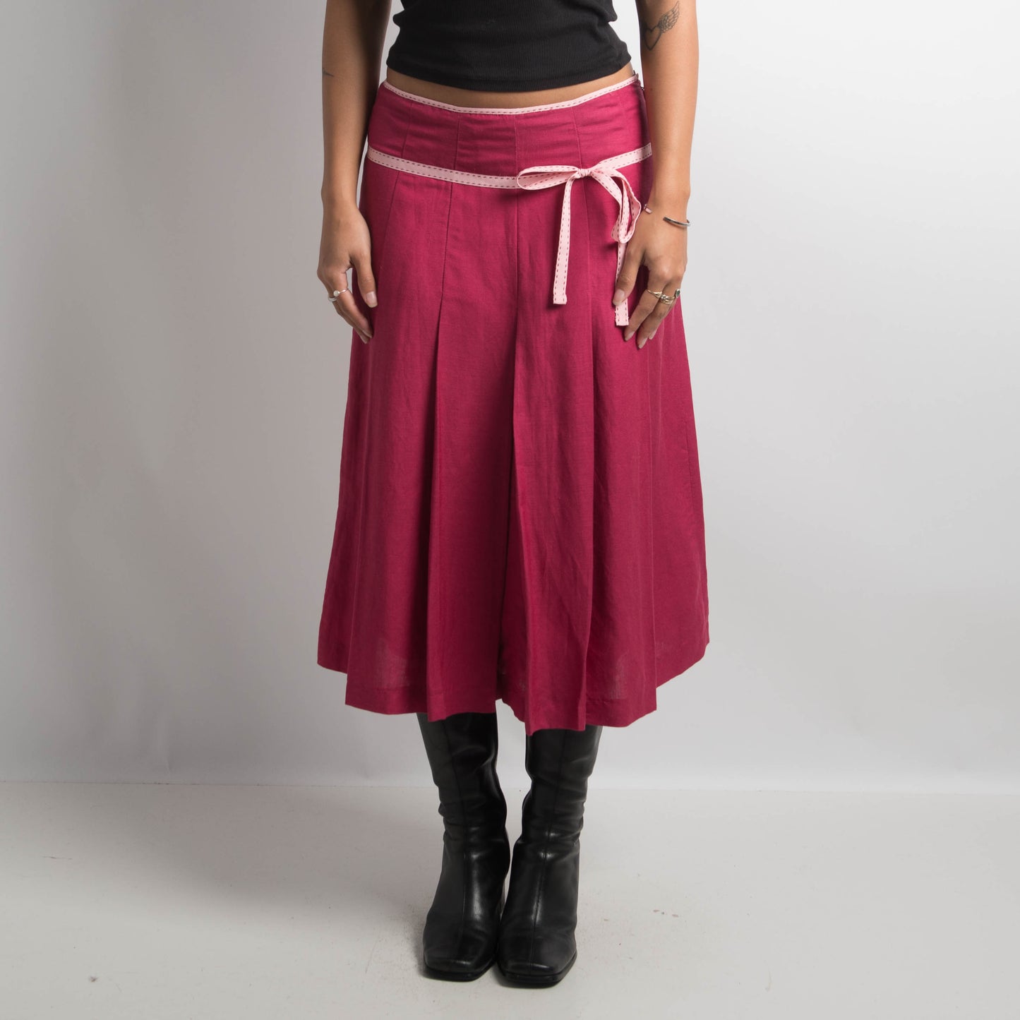 PINK RIBBON MIDI SKIRT