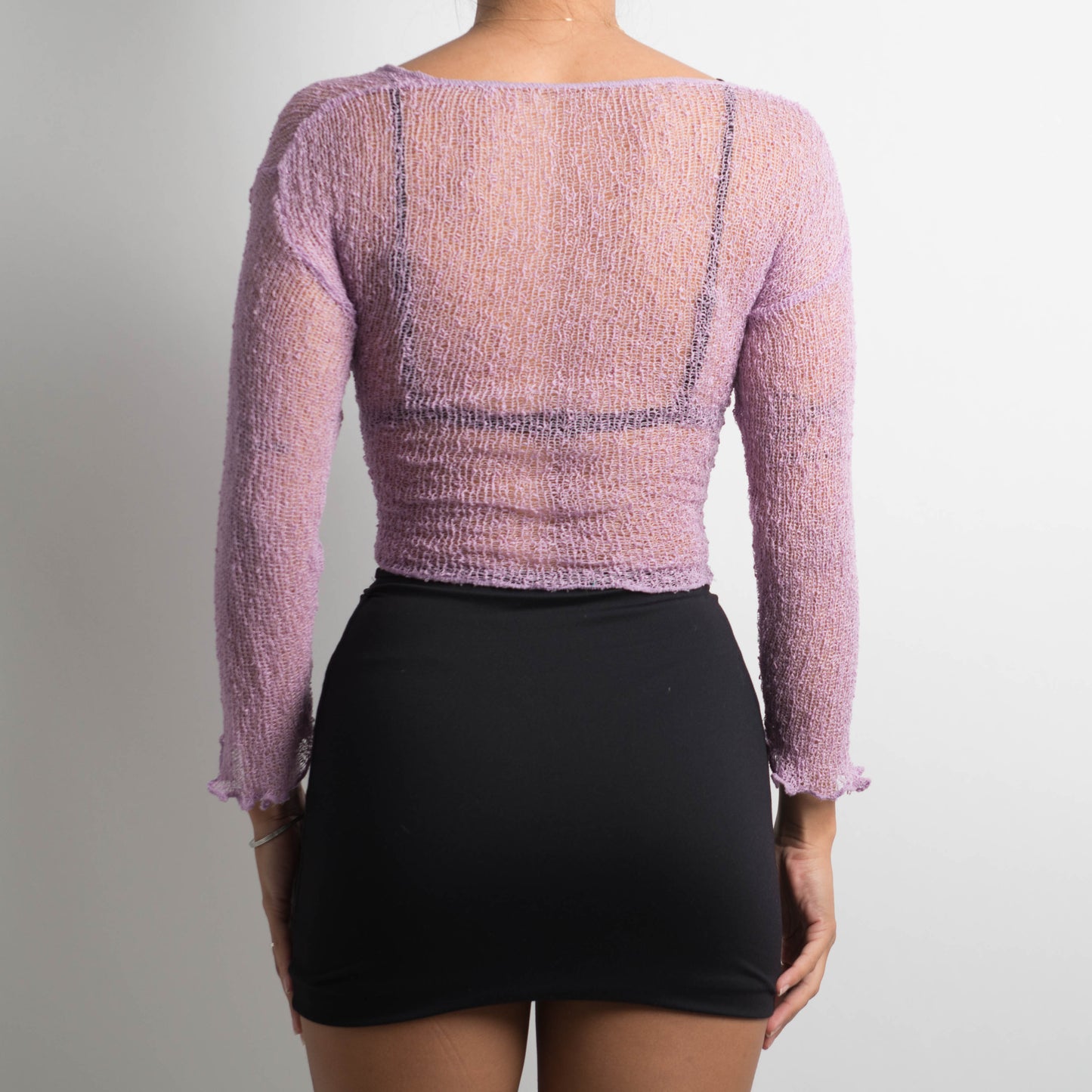 SHEER LILAC TIE TOP