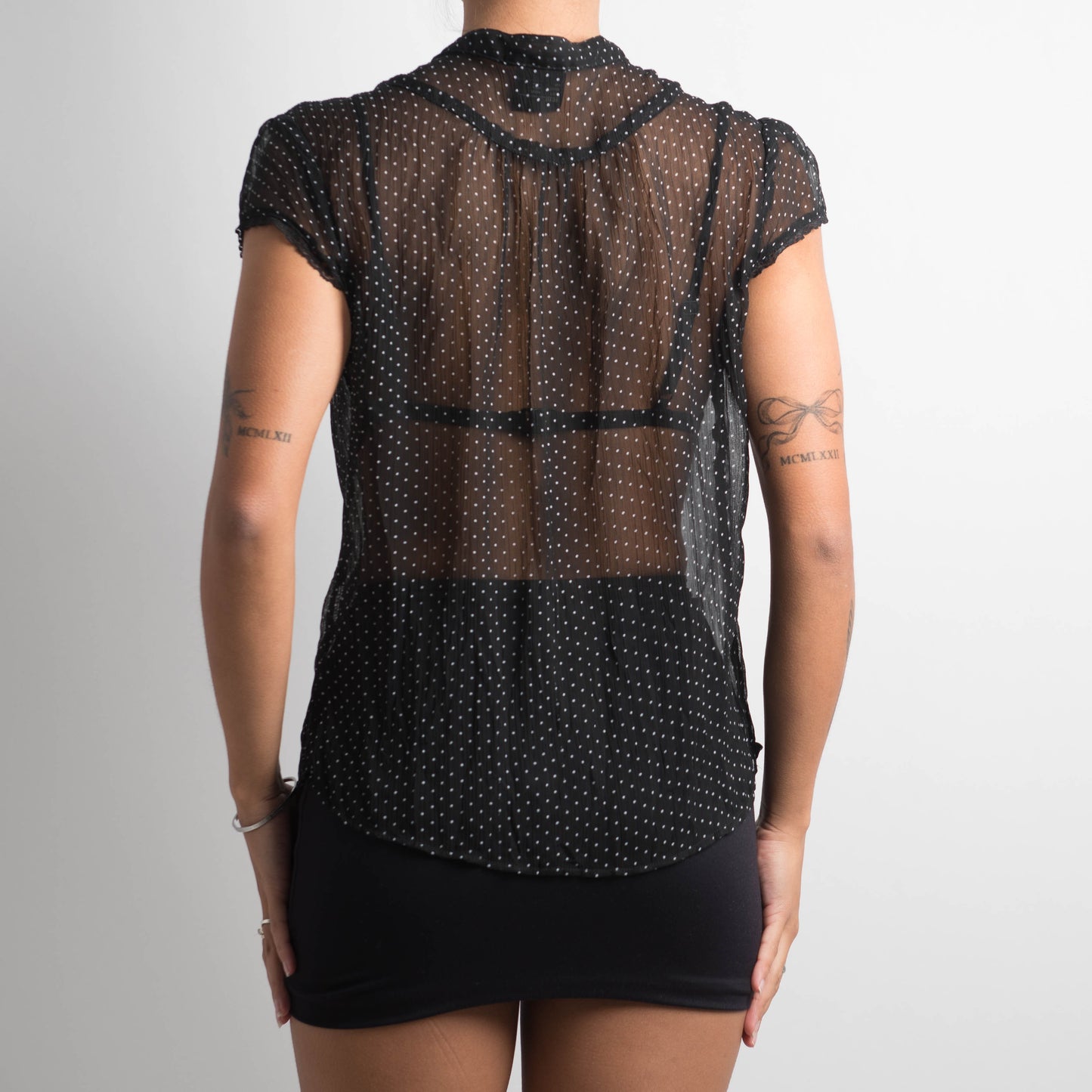 BLOUSE À POIS TRANSPARENT