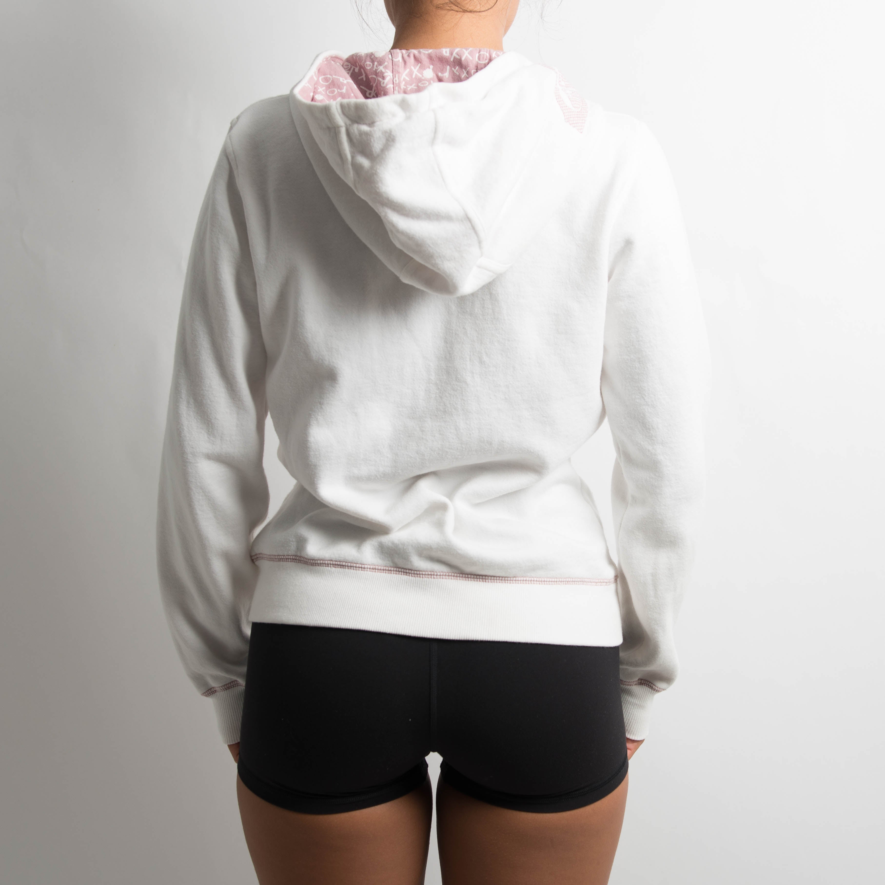 WHITE GRAPHIC ZIP HOODIE