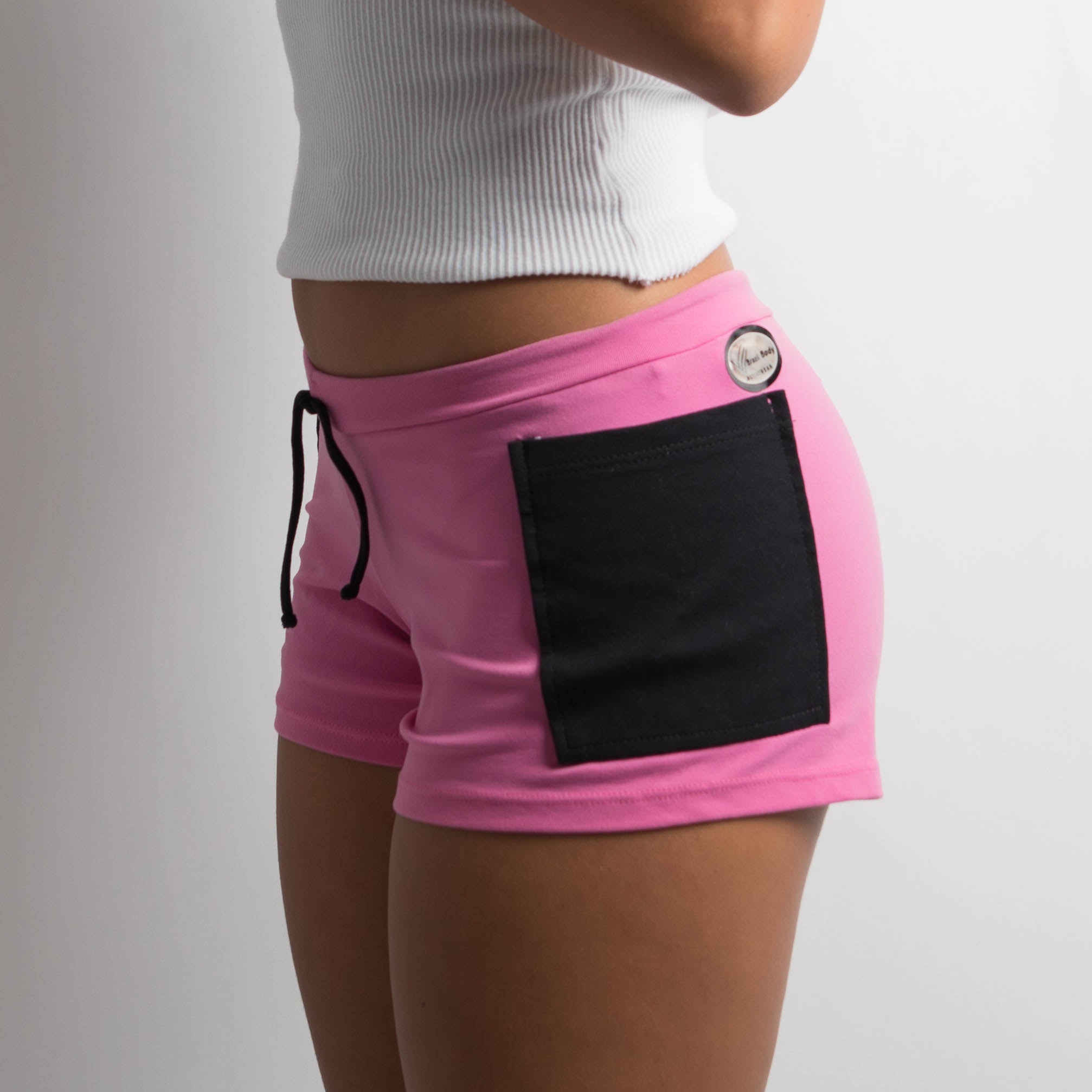 PINK POCKET MINI SHORTS