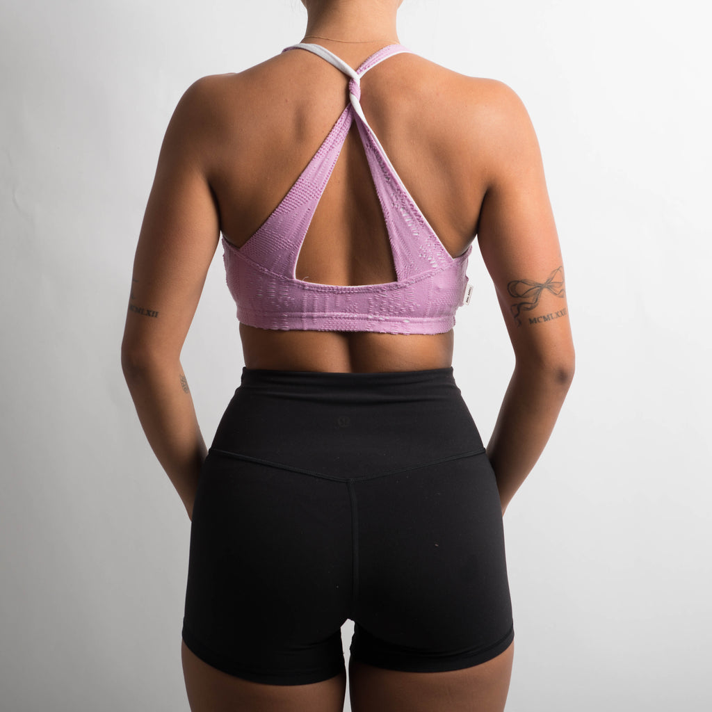 PINK TEXTURED SPORTS BRA