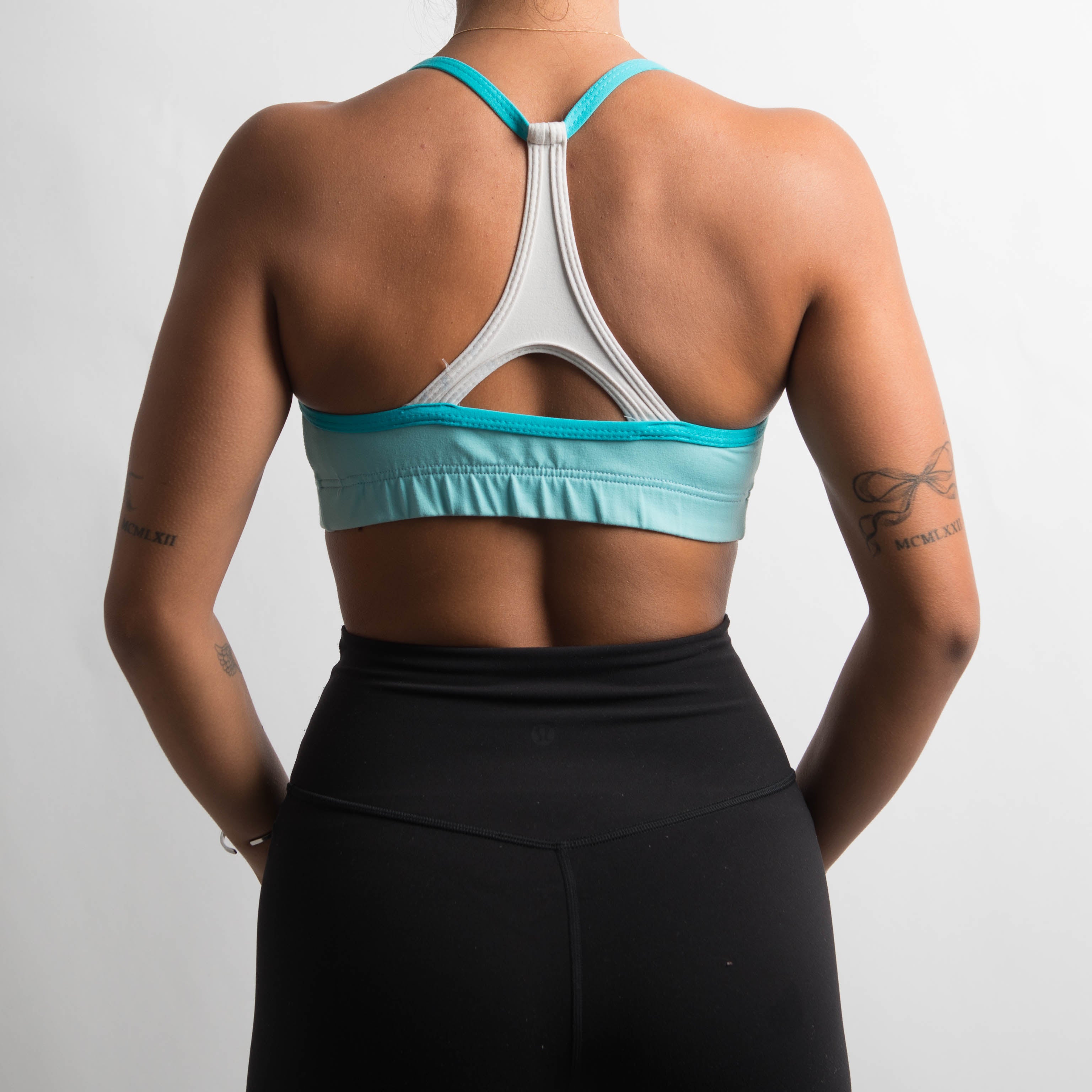 BLUE TWO TONE SPORTS BRA