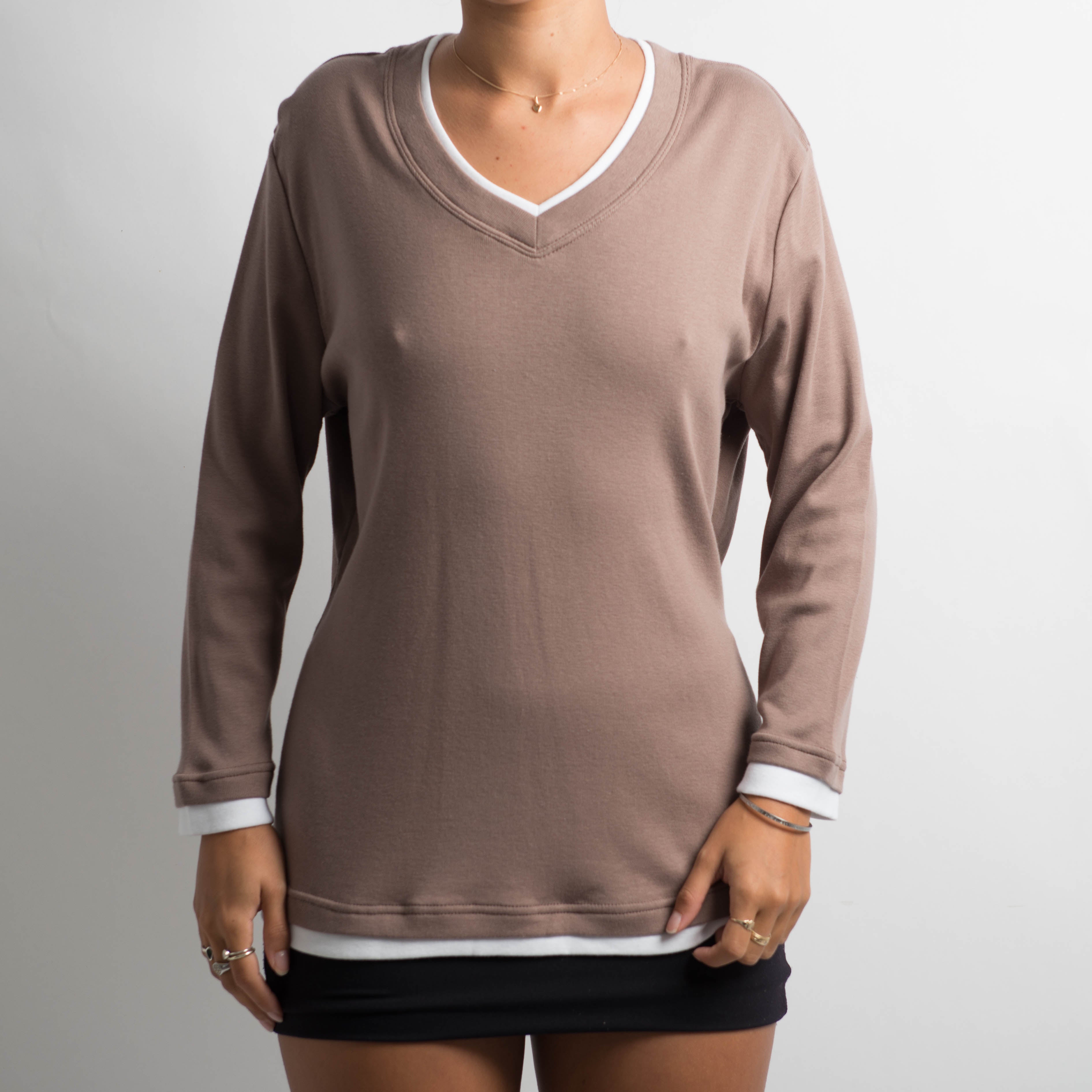 BROWN LAYERED TOP