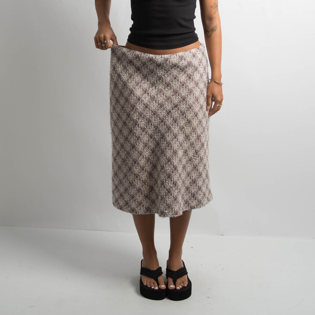 PINK TWEED MIDI SKIRT