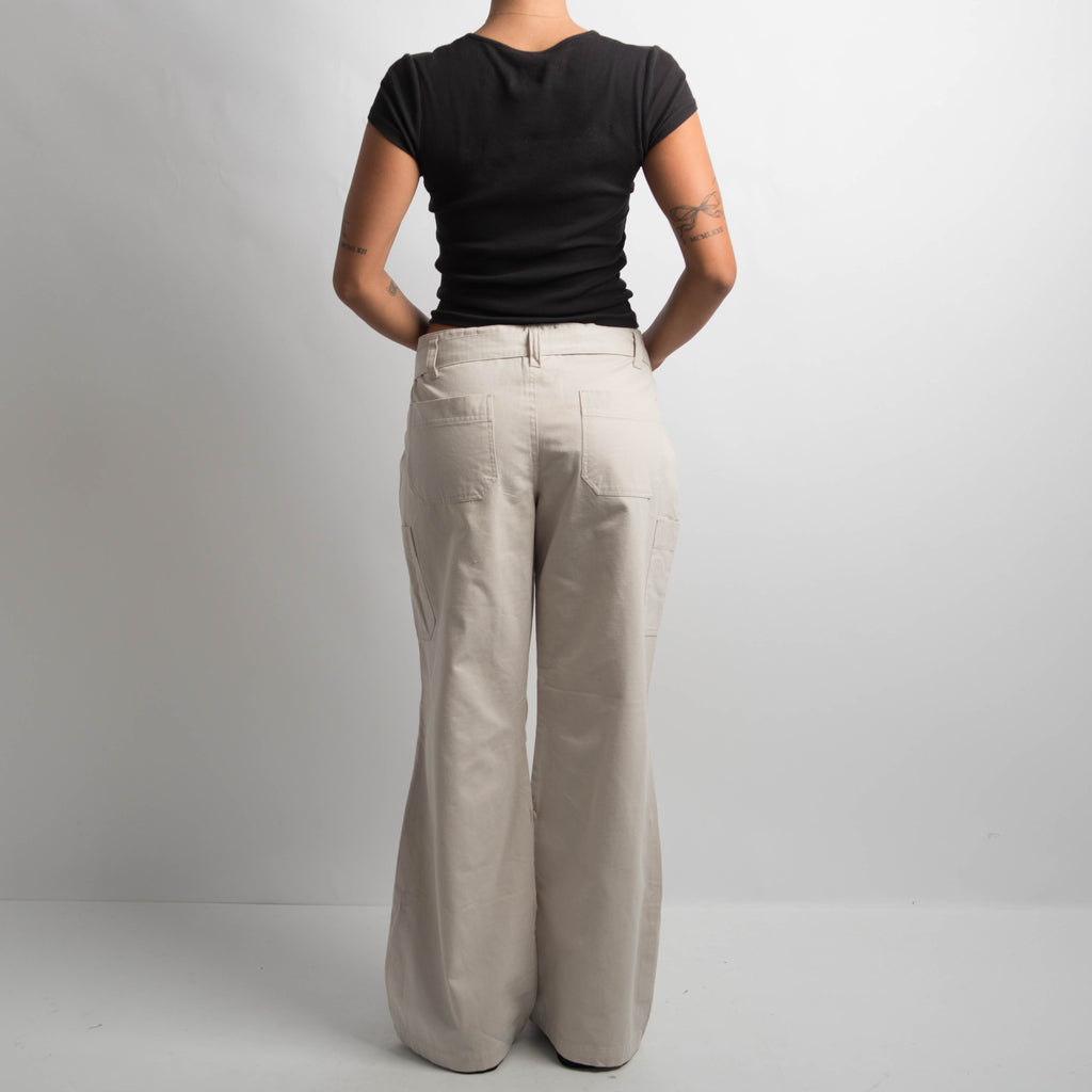 CREAM CARGO PANTS