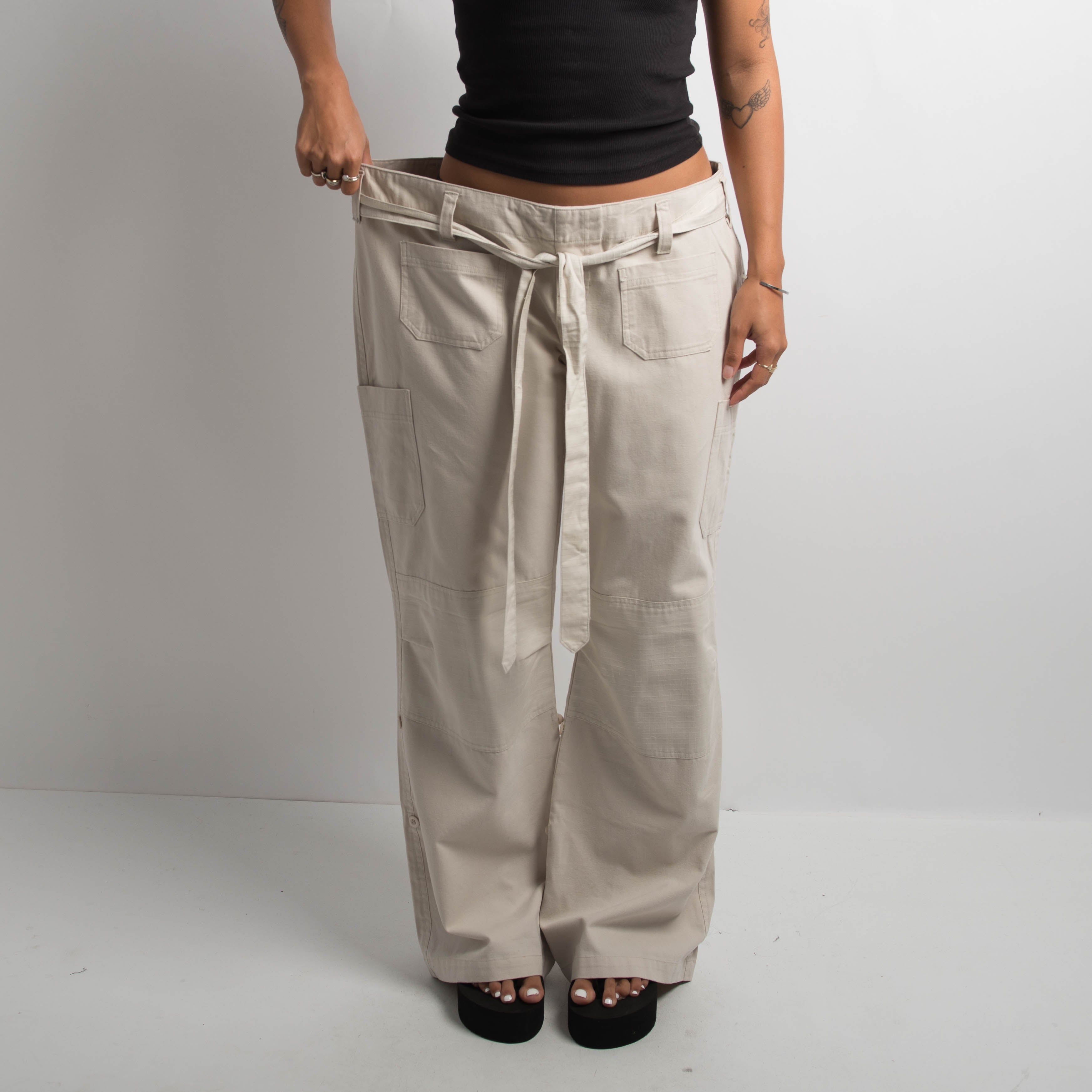 CREAM CARGO PANTS
