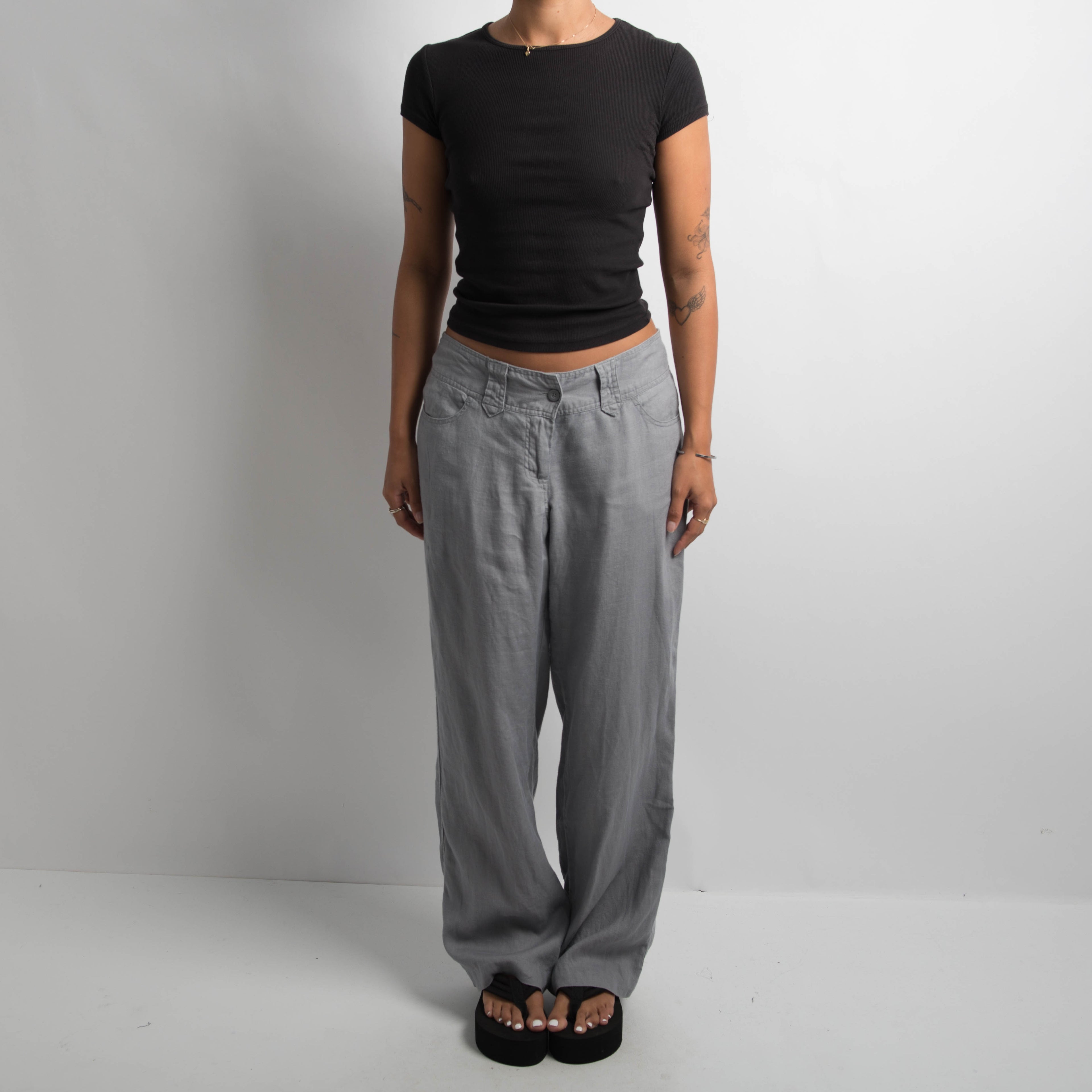 GREY LINEN TROUSERS
