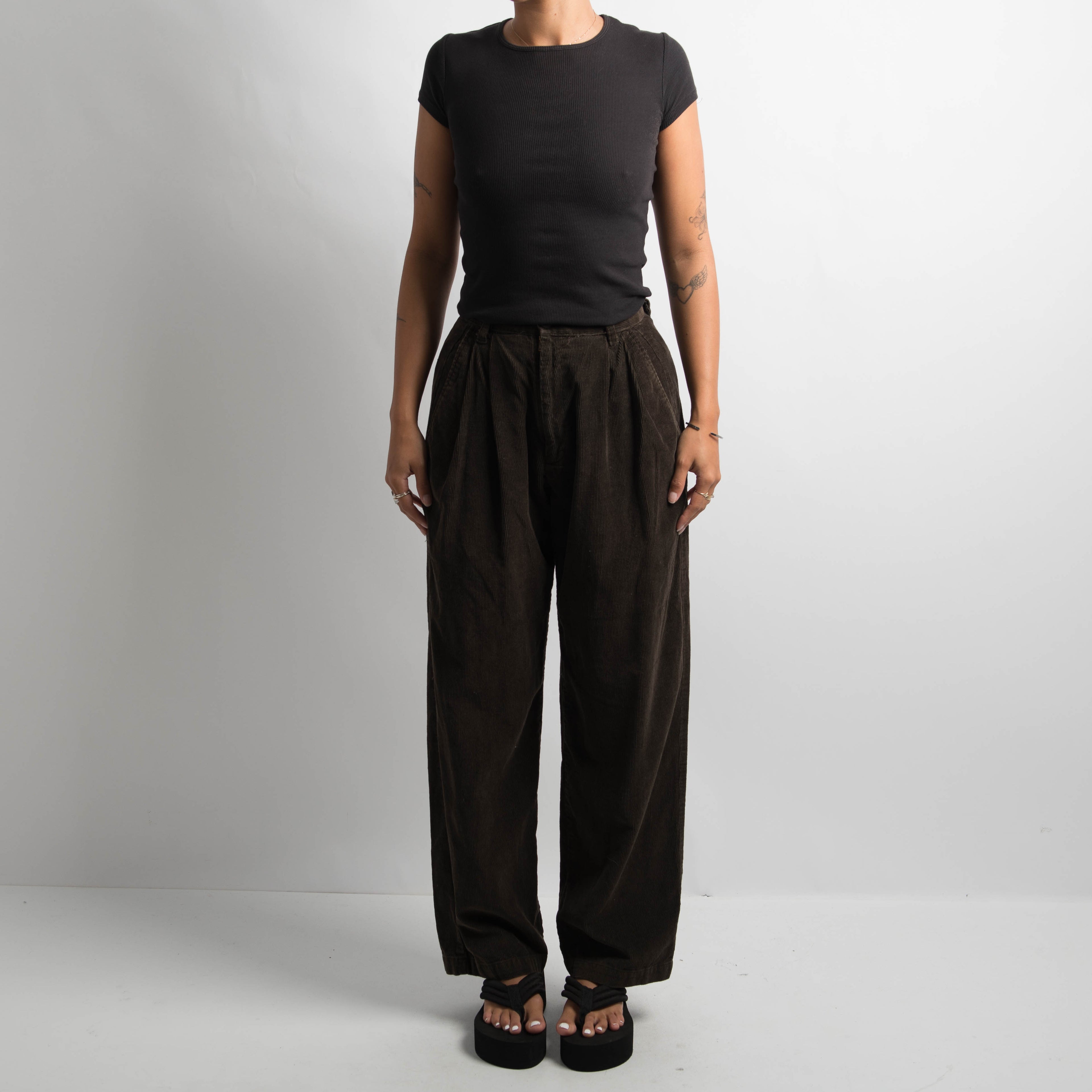 DARK BROWN CORDUROY JEANS