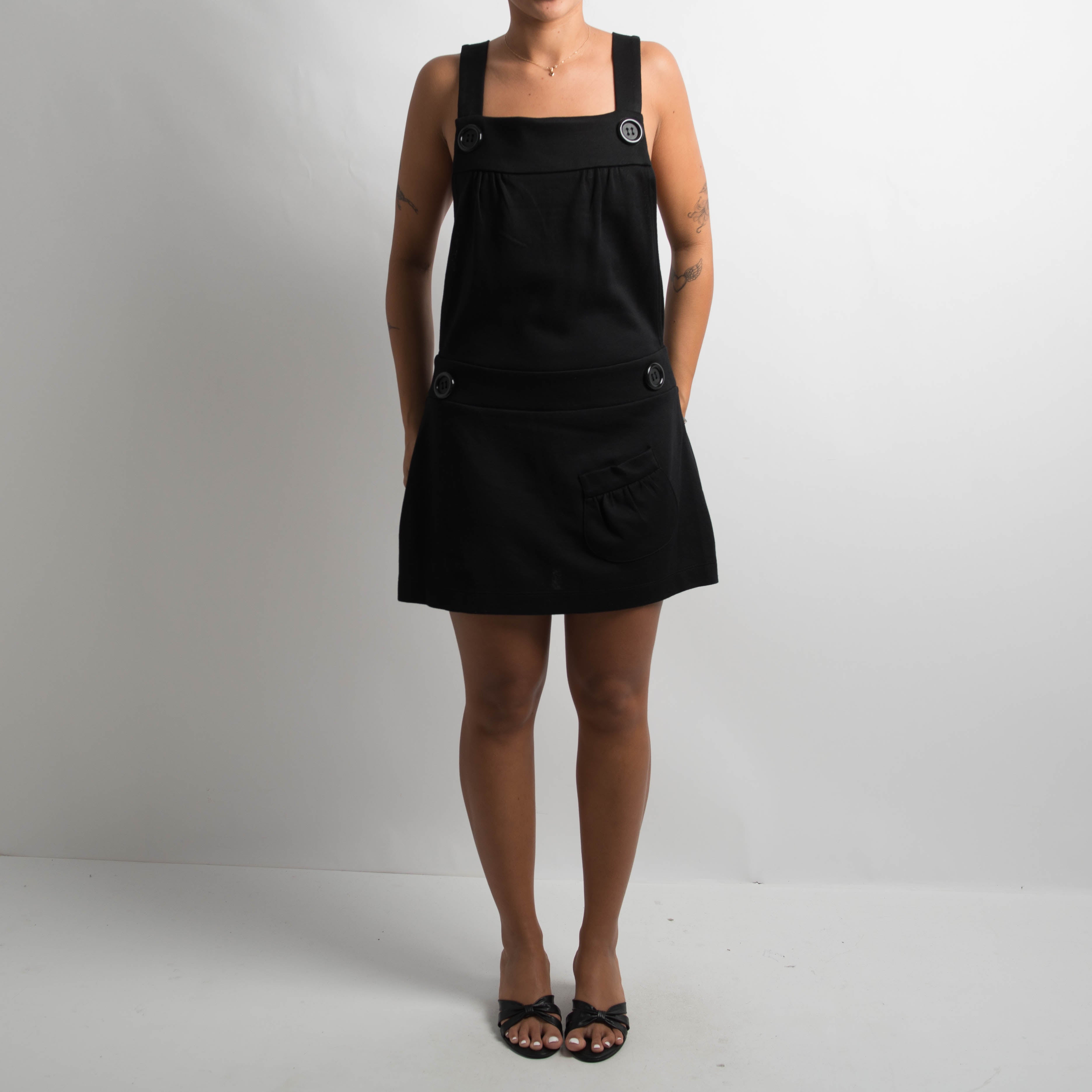 BLACK PINAFORE DRESS