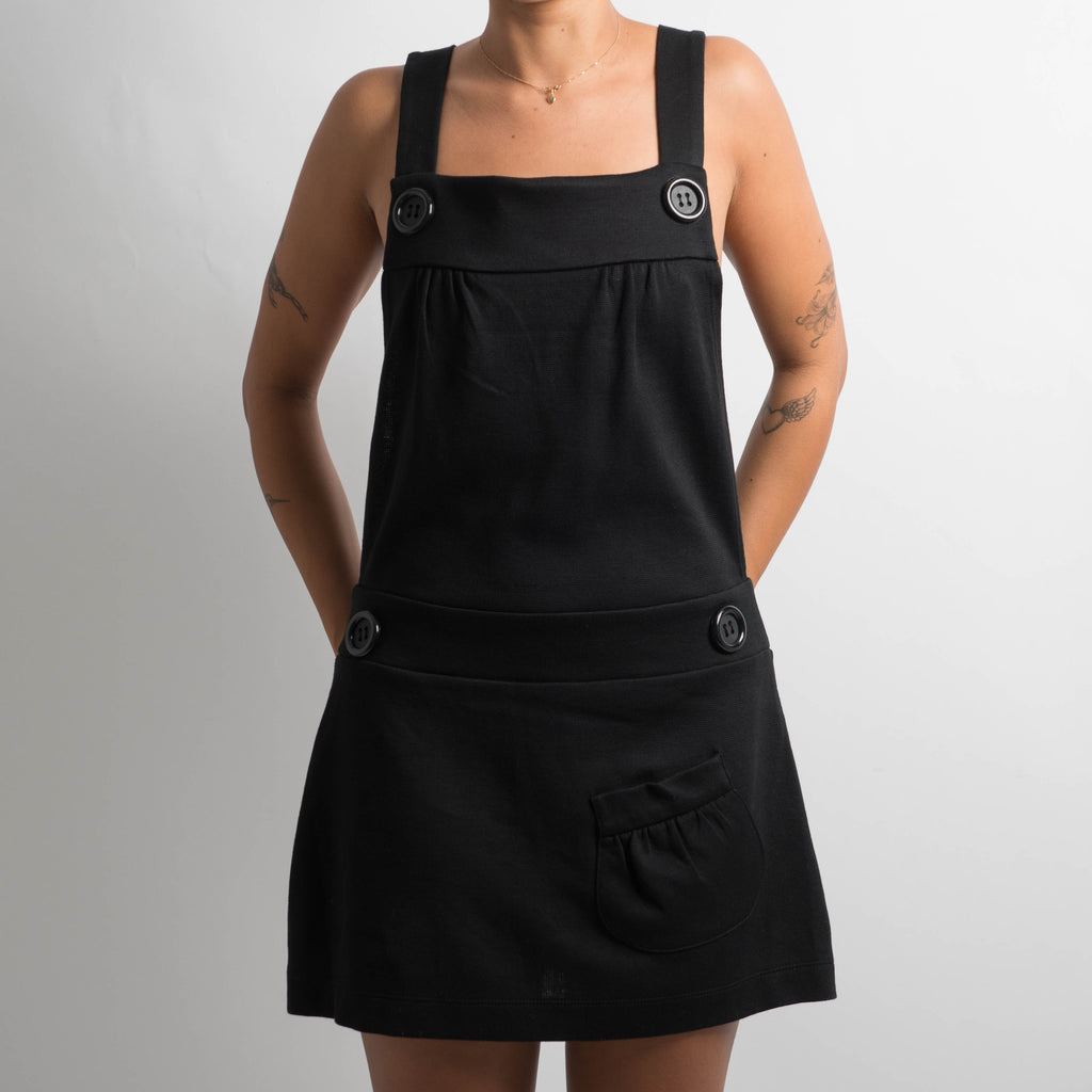 BLACK PINAFORE DRESS