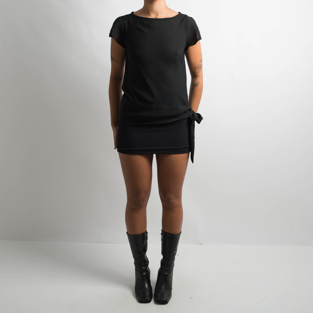 BLACK SEMI SHEER TOP