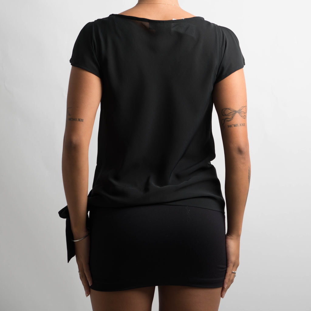 BLACK SEMI SHEER TOP