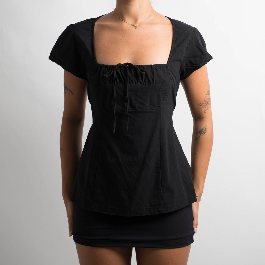 BLACK MILKMAID TOP
