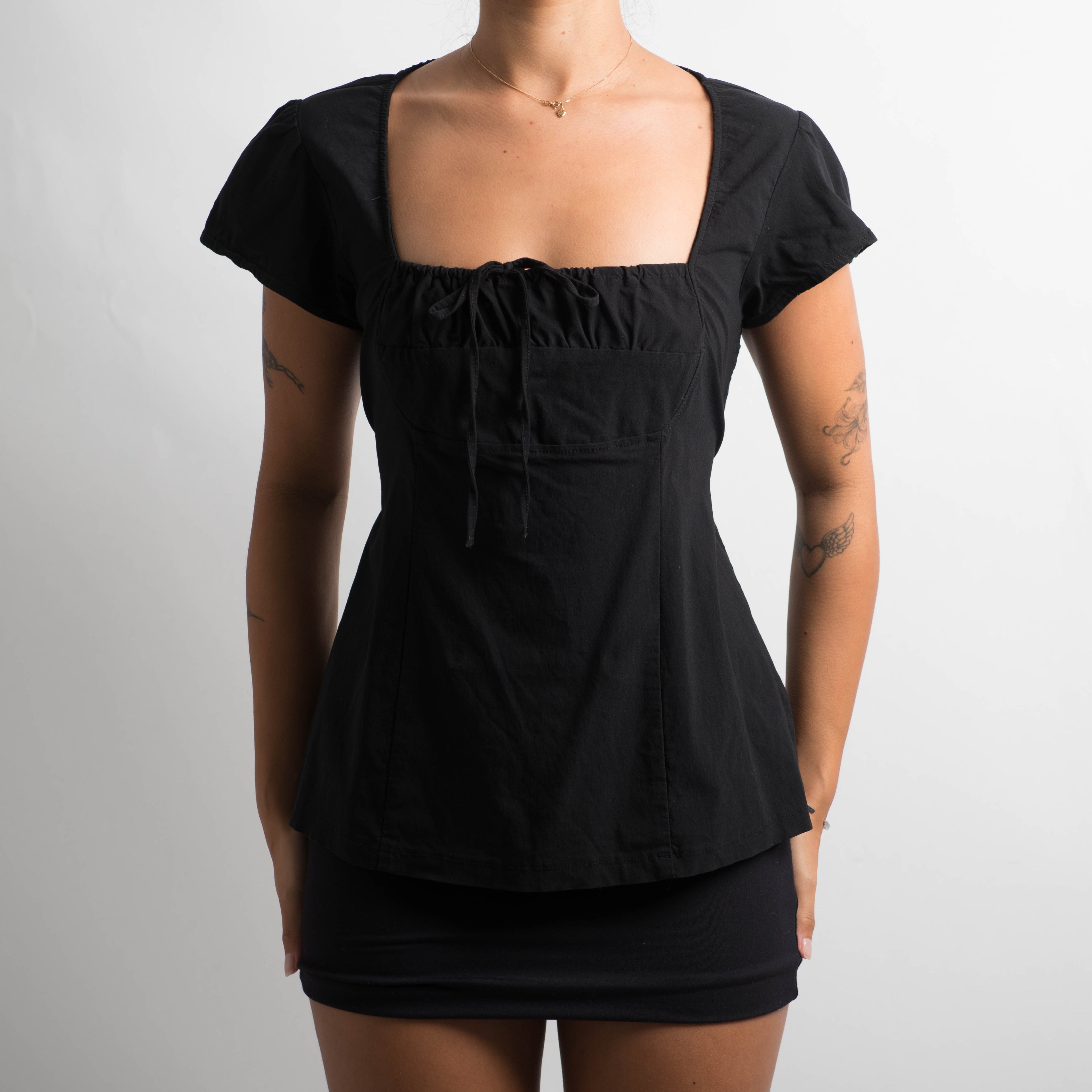 BLACK MILKMAID TOP