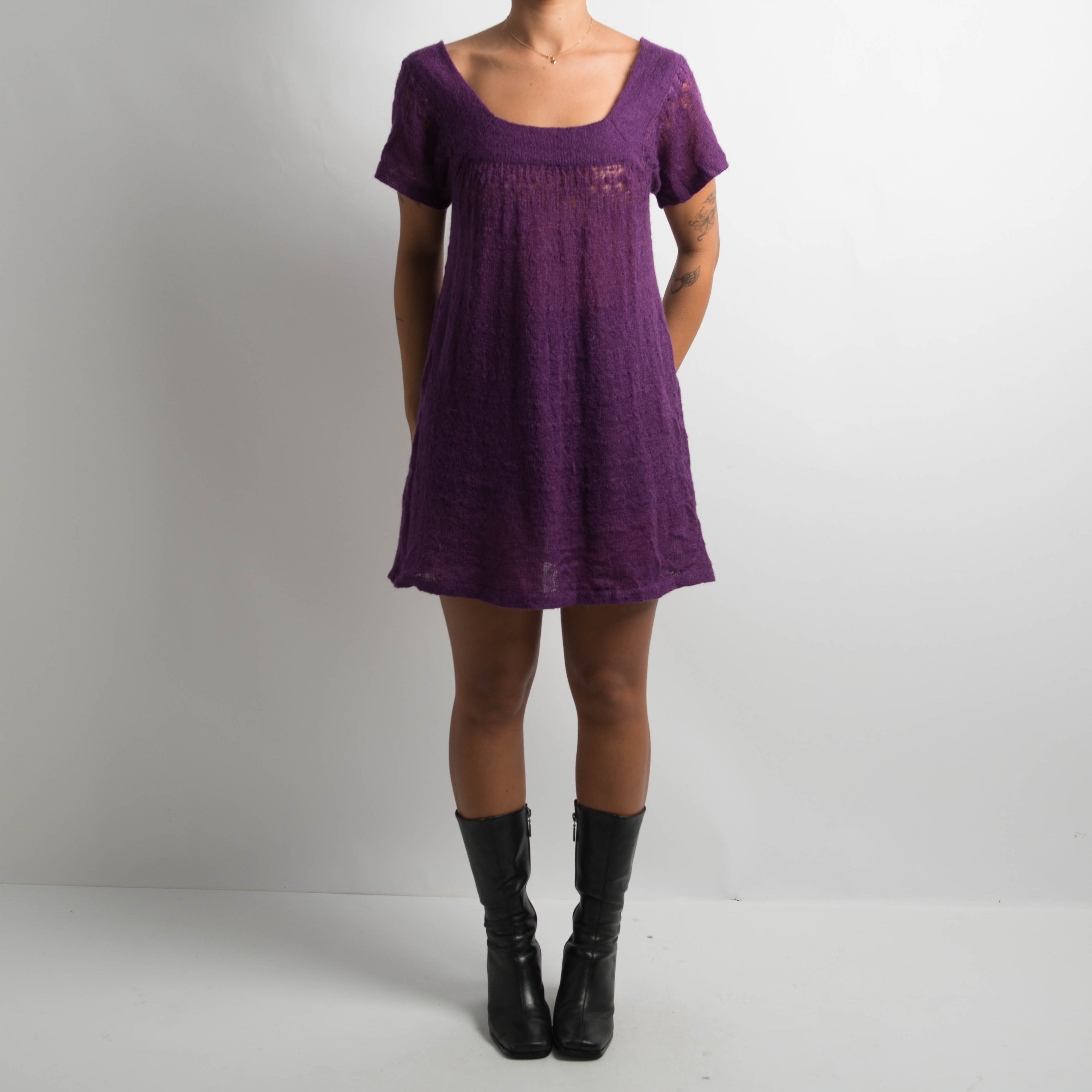 PURPLE MOHAIR DRESS