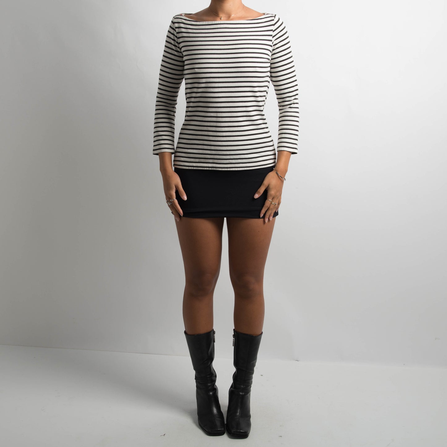 STRIPED 3/4 SLEEVE TOP