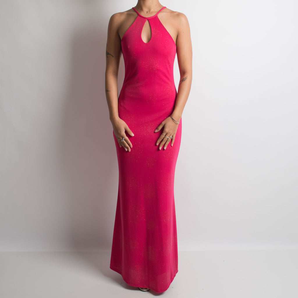 BARBIE PINK KEYHOLE GOWN