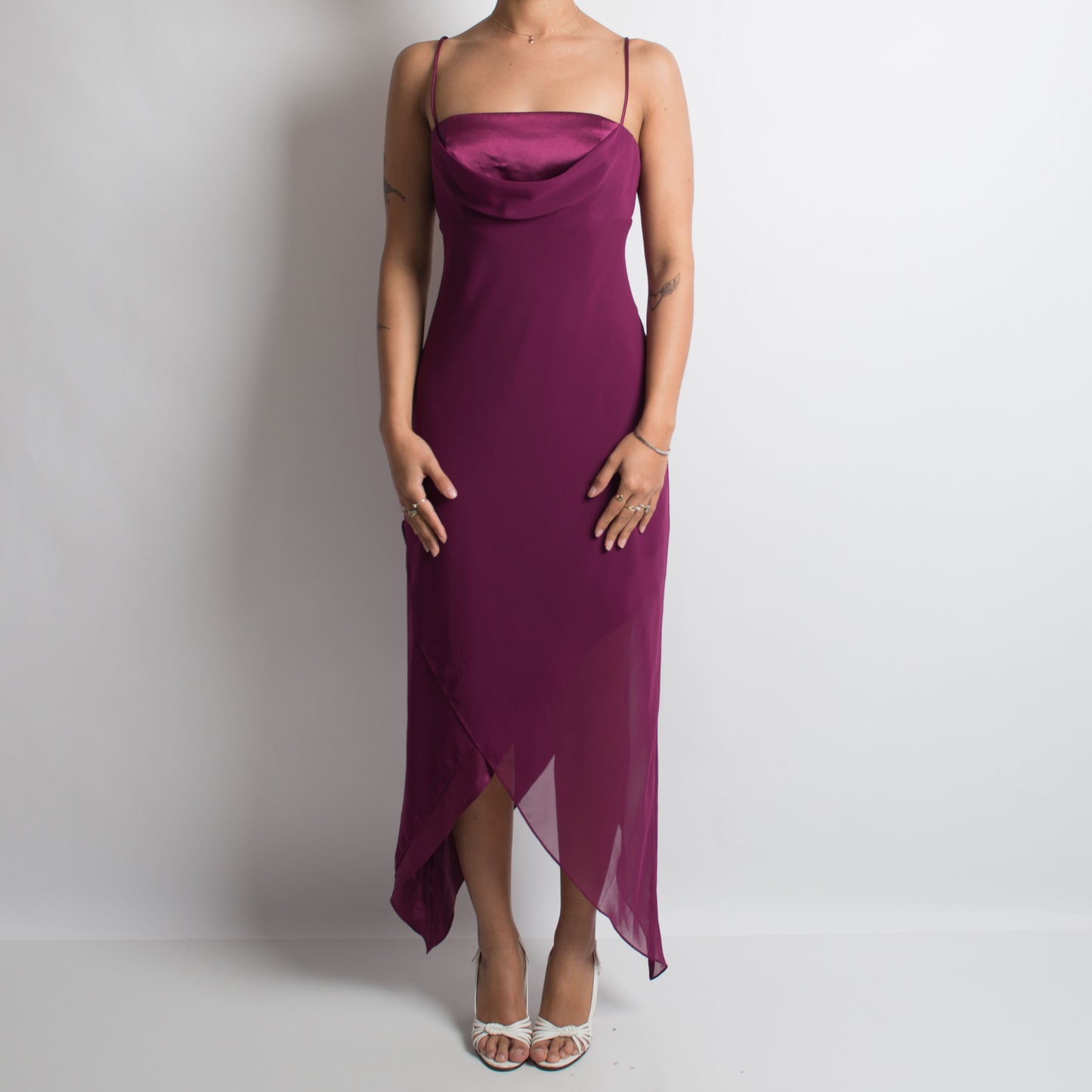 90'S PLUM LAYERED DRESS