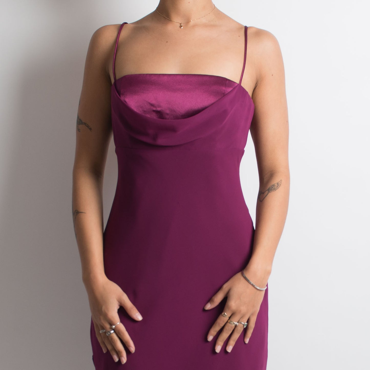 90'S PLUM LAYERED DRESS