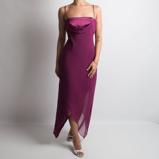 90'S PLUM LAYERED DRESS