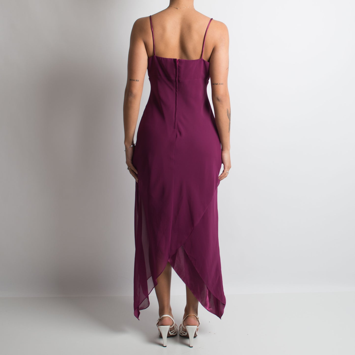 90'S PLUM LAYERED DRESS