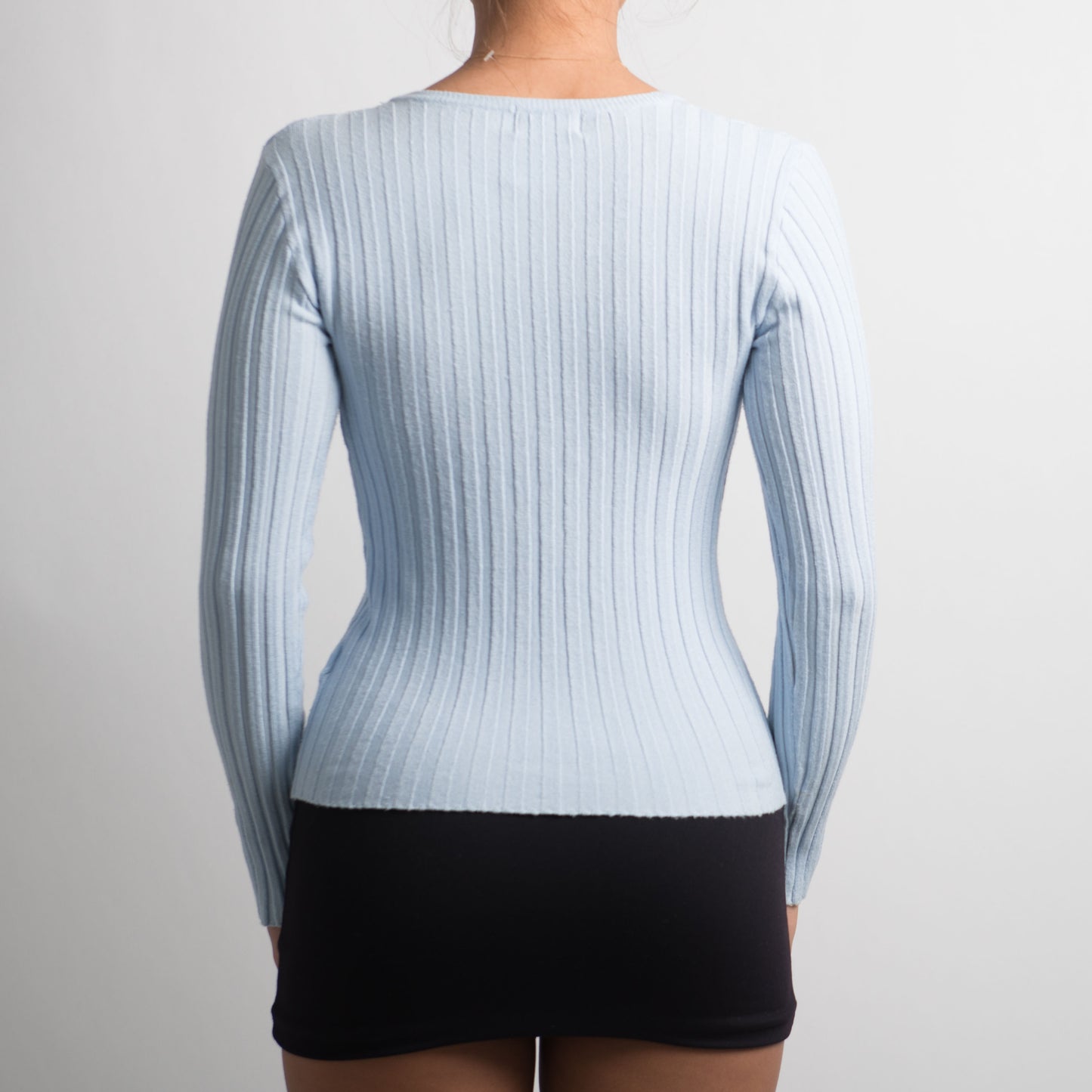 BABY BLUE RIBBED CARDIGAN