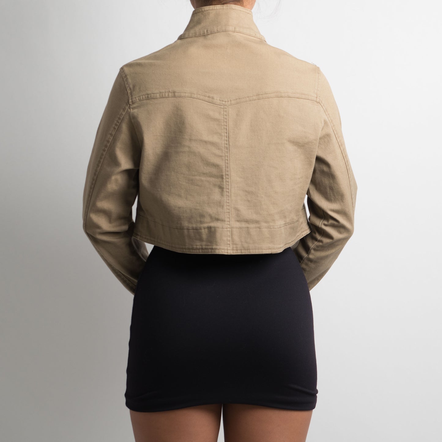 KHAKI CROPPED JACKET