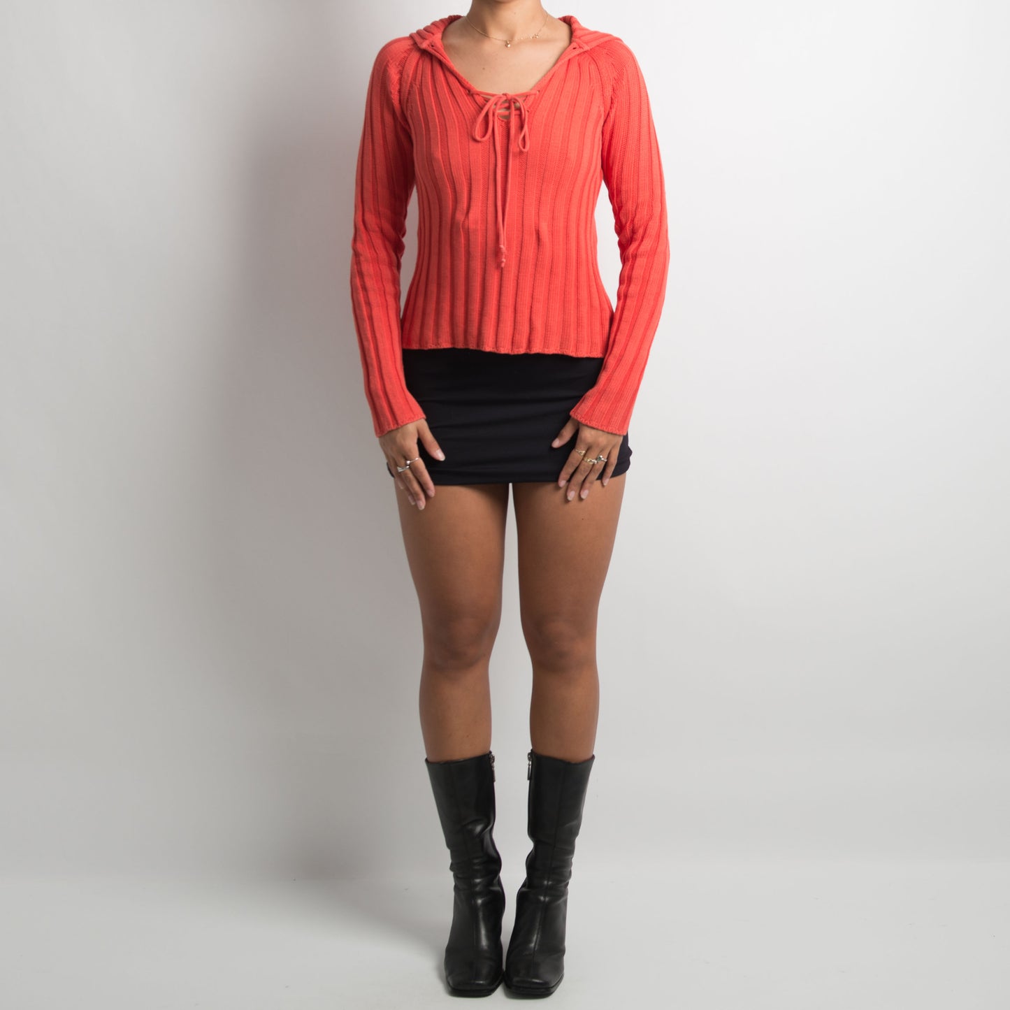 BLOOD ORANGE RIBBED KNIT