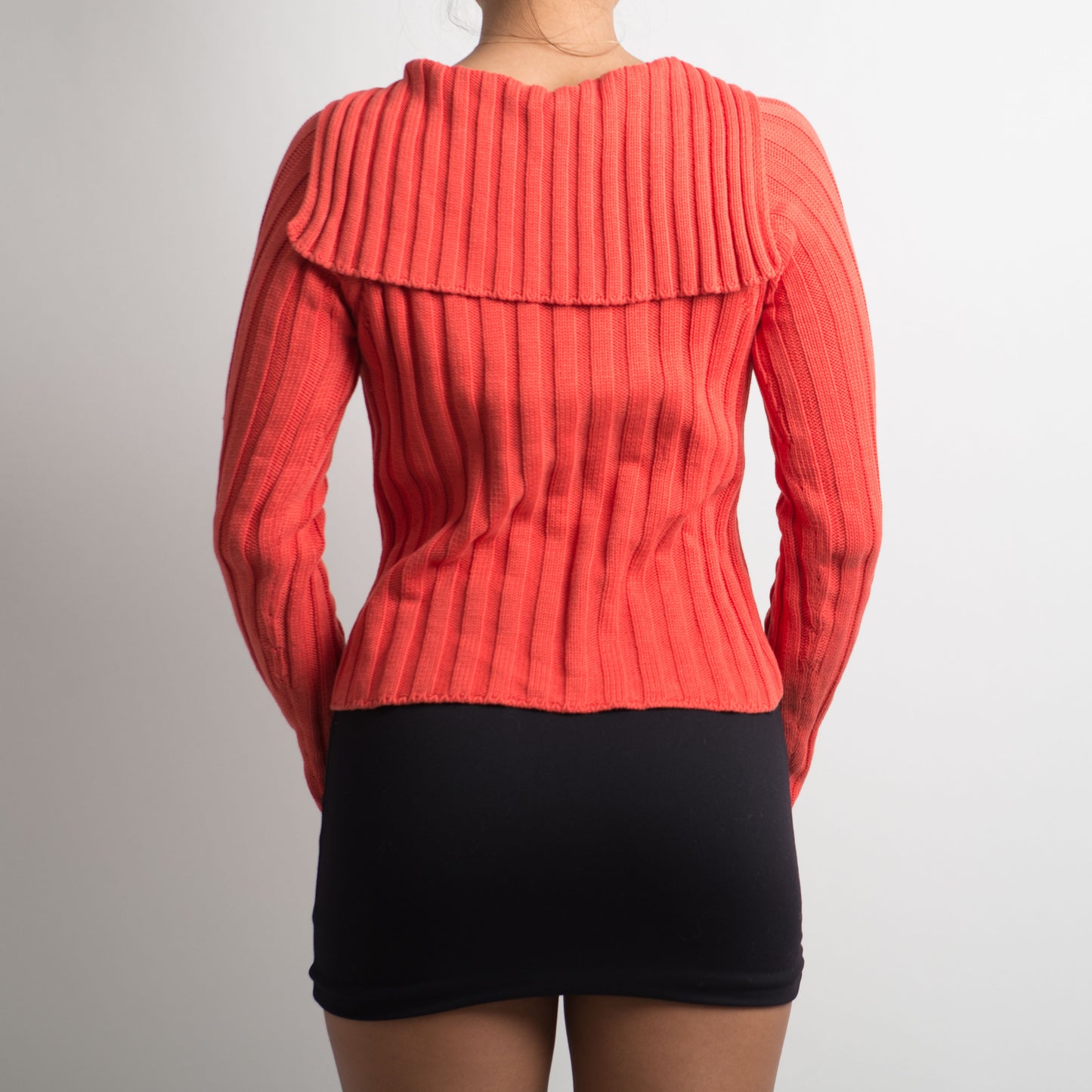 BLOOD ORANGE RIBBED KNIT