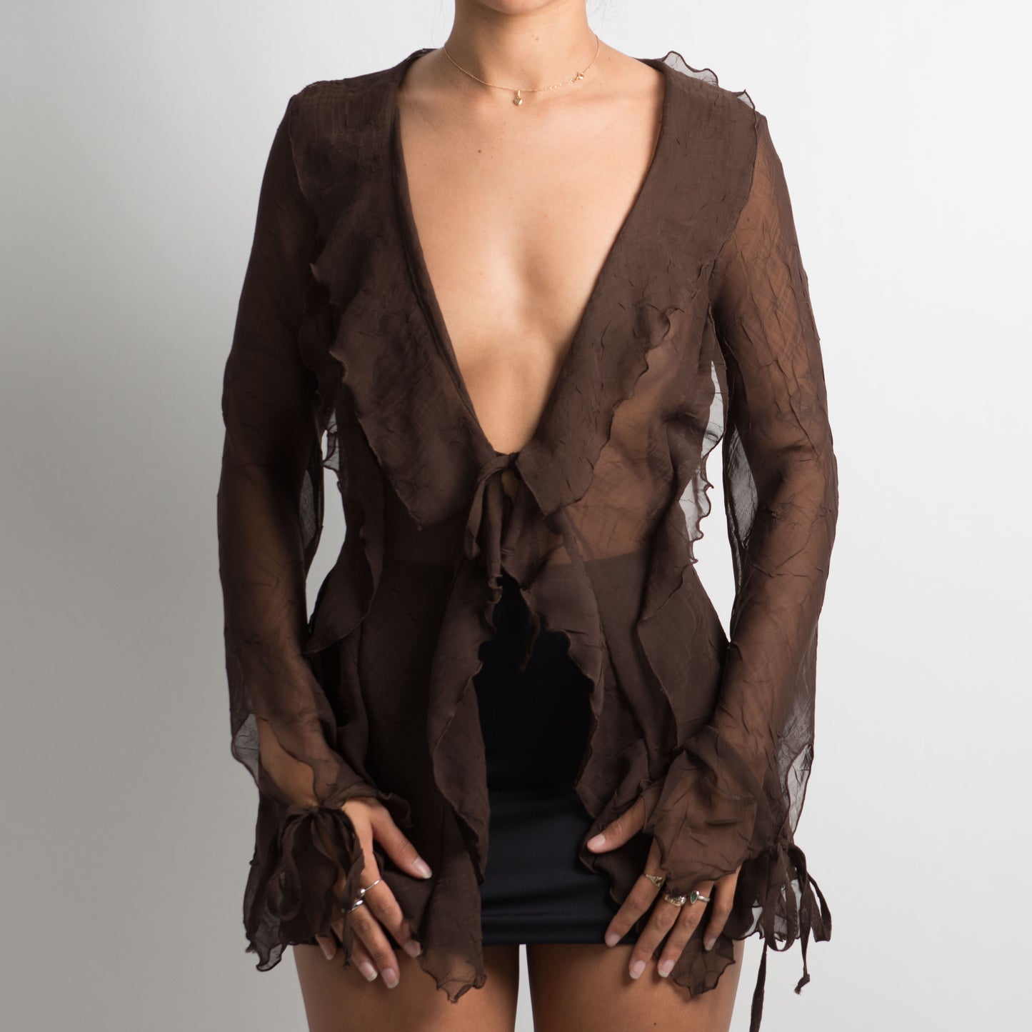 SHEER BROWN LONG SLEEVE