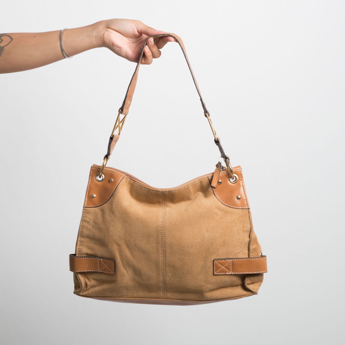 TAN LEATHER HANDBAG