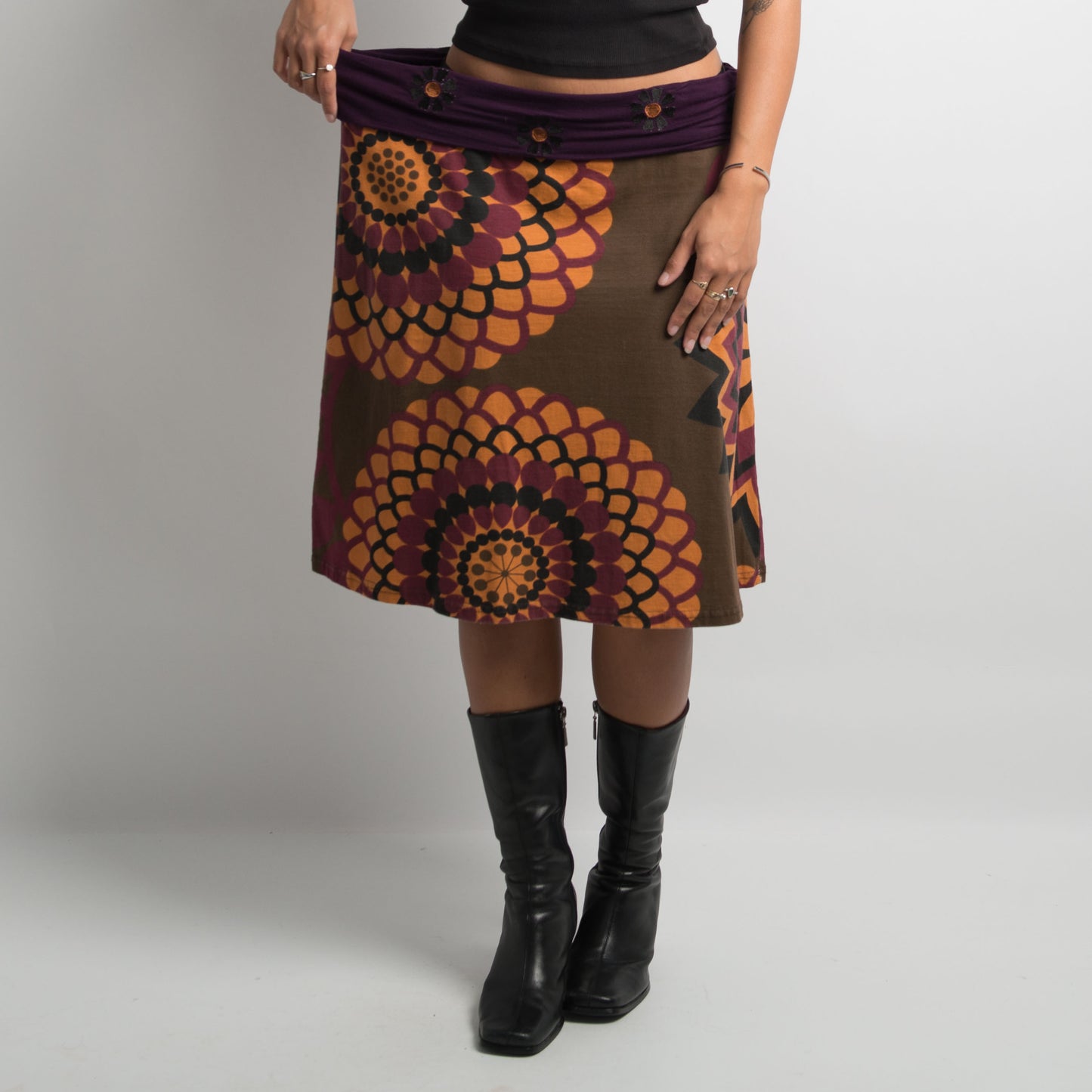 PATTERNED MIDI SKIRT