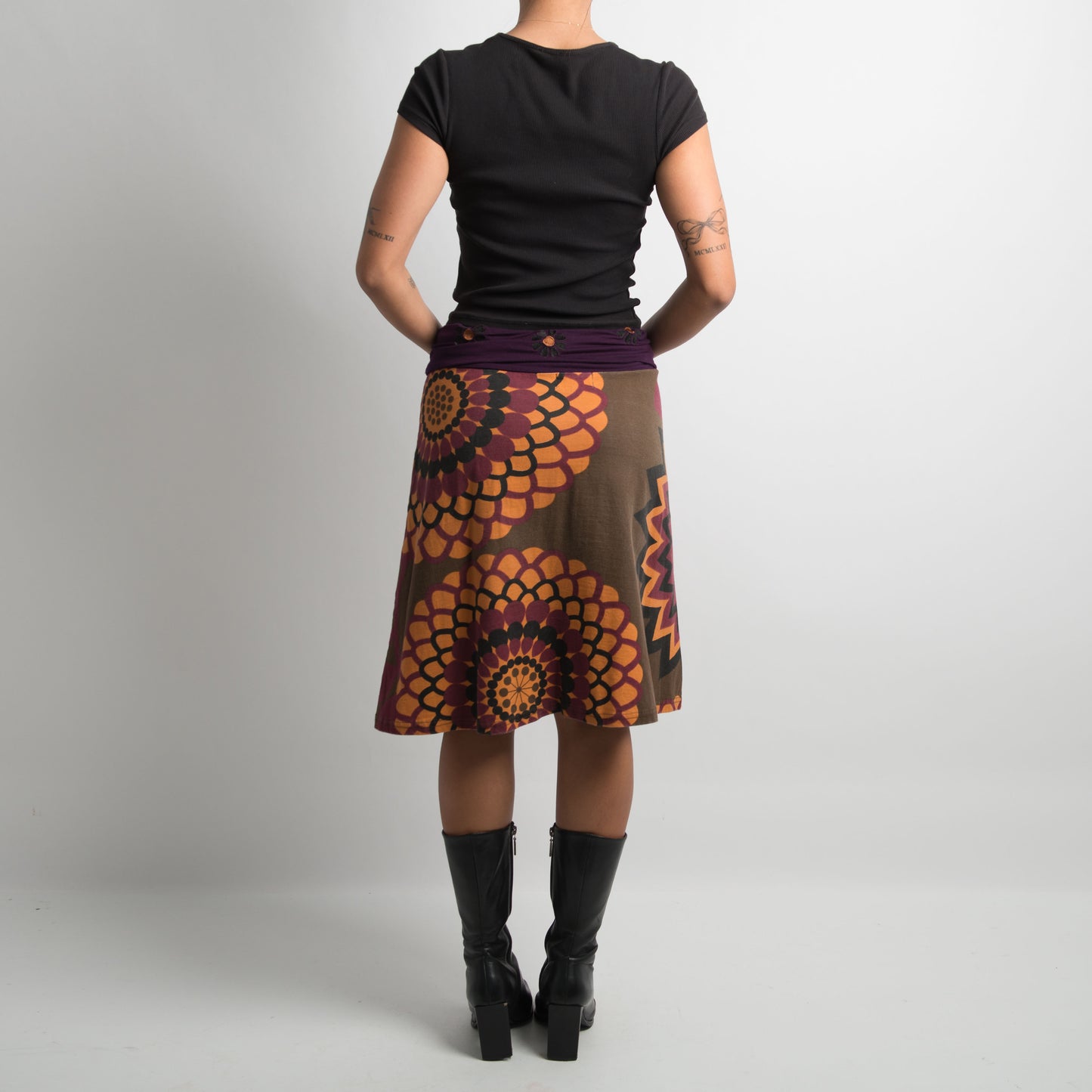 PATTERNED MIDI SKIRT