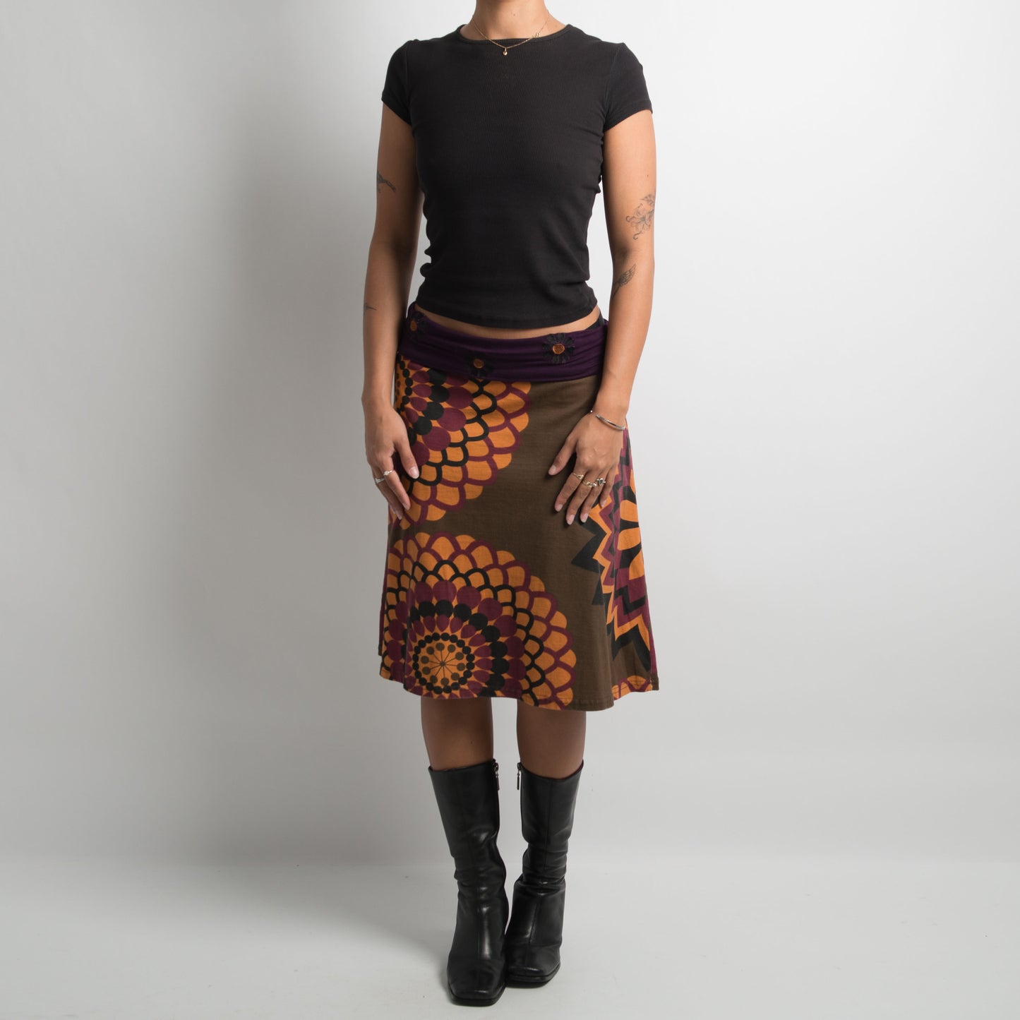 PATTERNED MIDI SKIRT