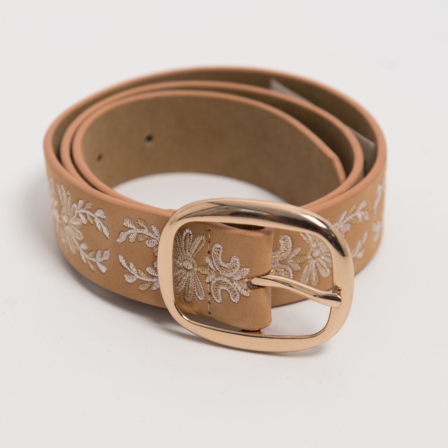 TAN EMBROIDERED BELT