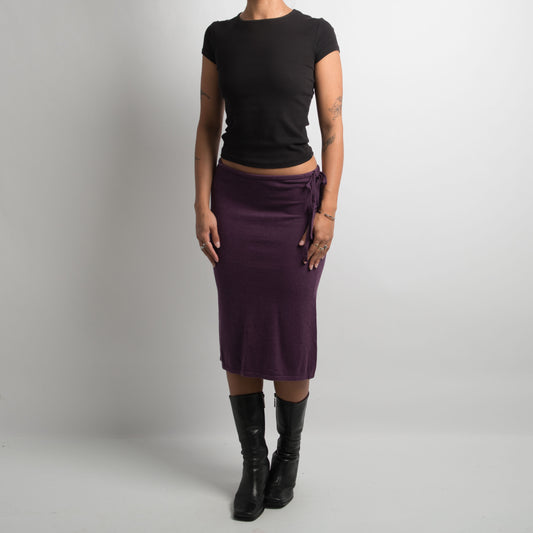 PURPLE KNIT MIDI SKIRT