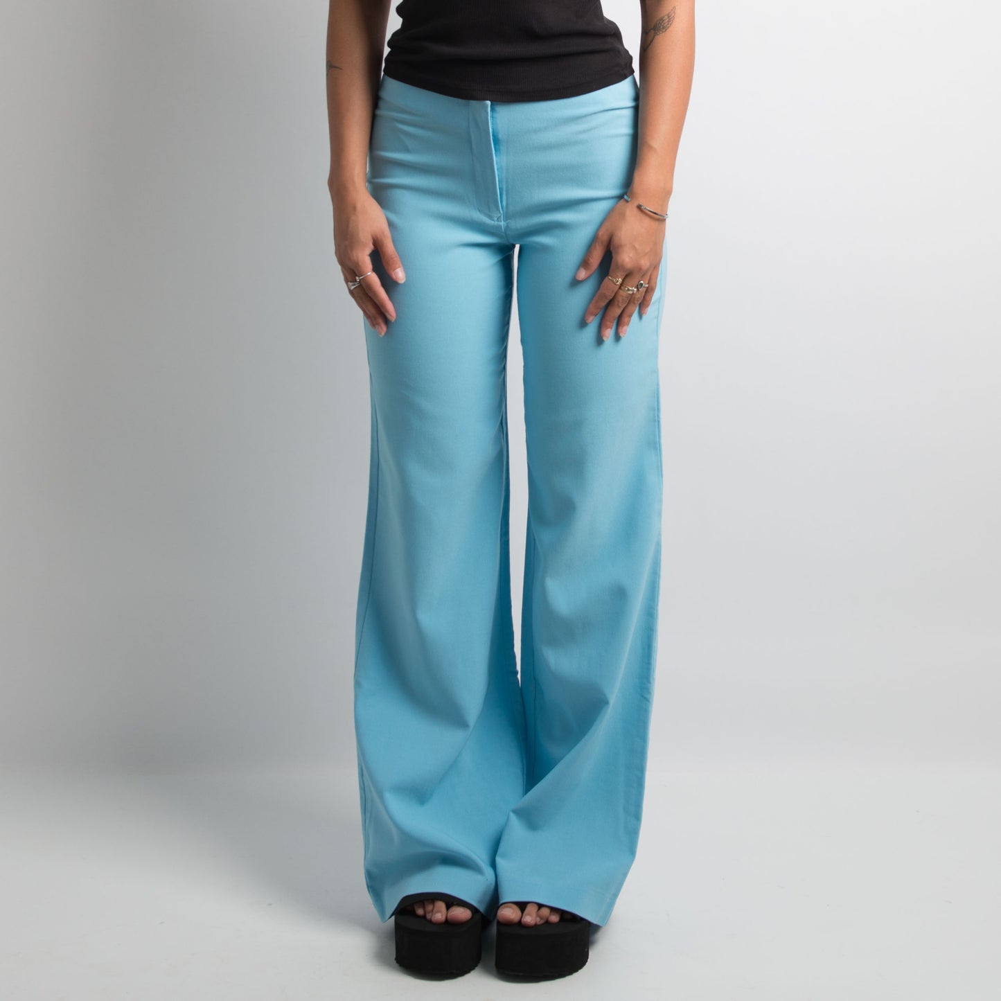 BLUE FLARED TROUSERS